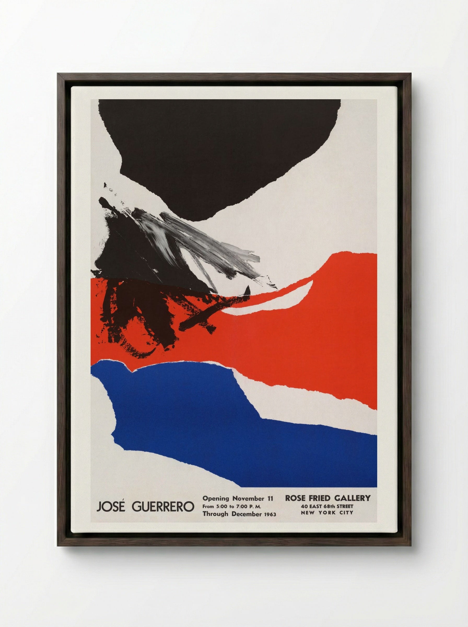 Rose Fried Gallery Exhibition Poster - José Guerrero - Framed Canvas Dark Wood