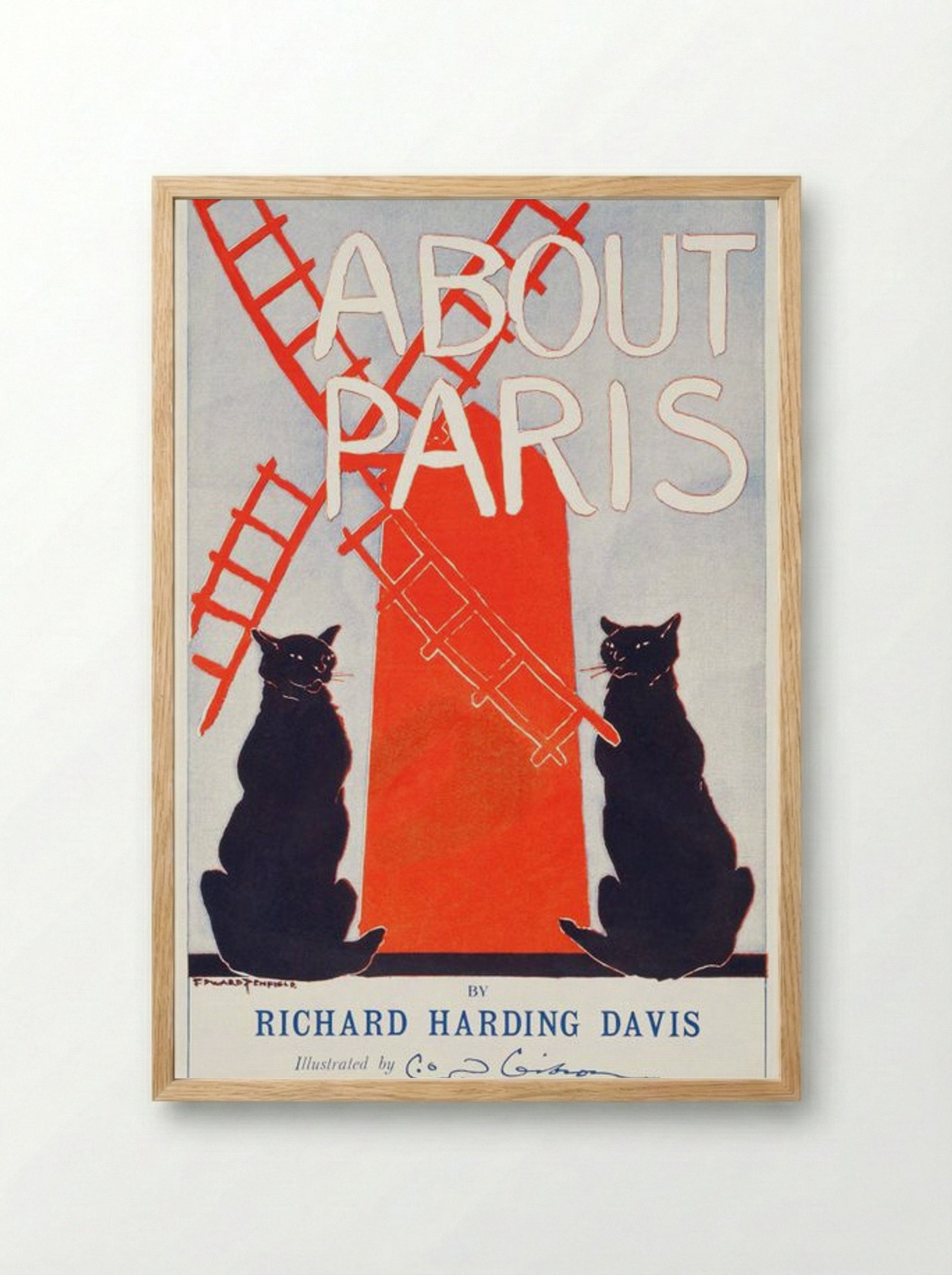 About Paris - Edward Penfield - Framed Print Wood