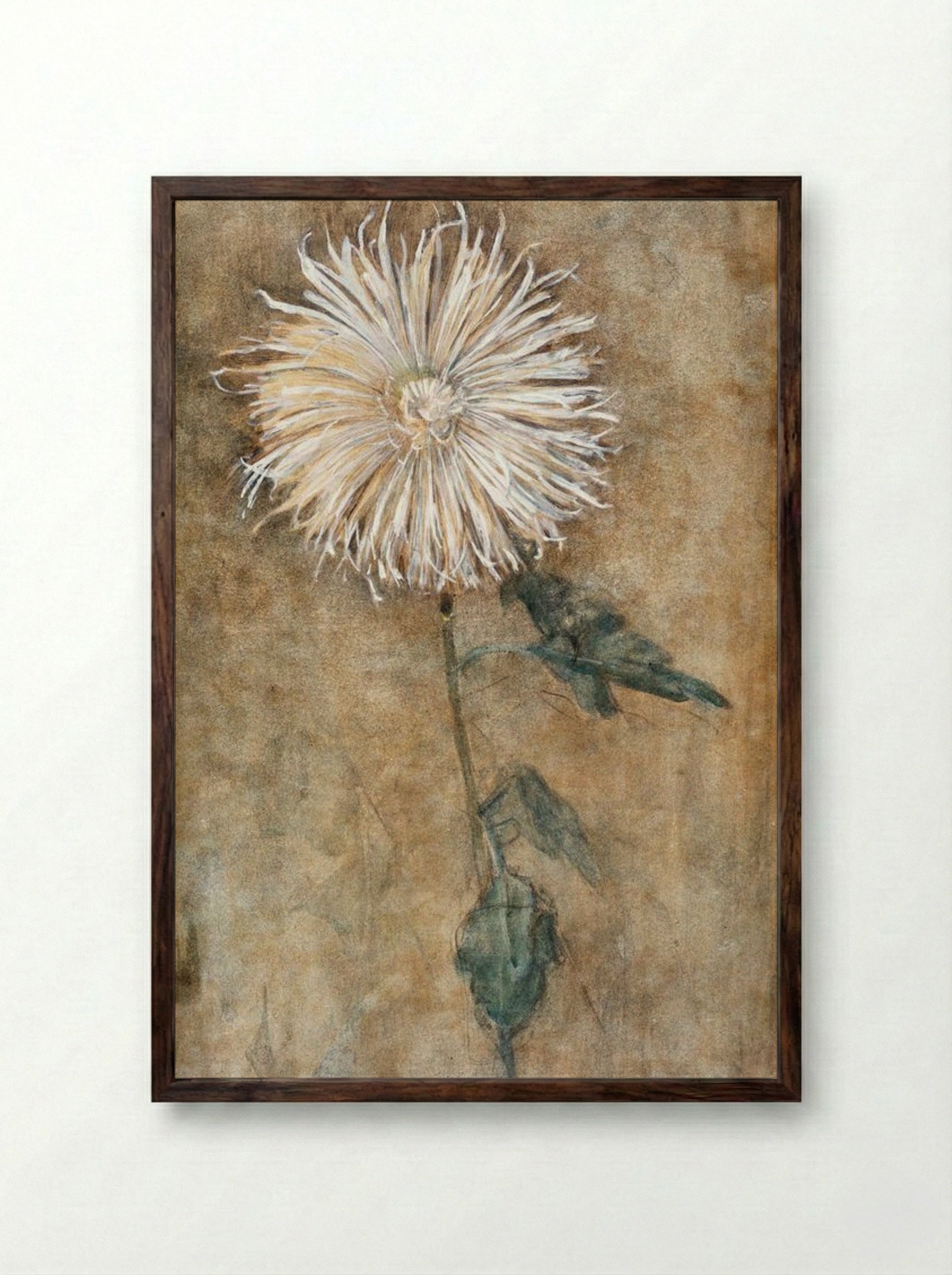 Chrysanthemum - Piet Mondrian - Framed Print Dark Wood