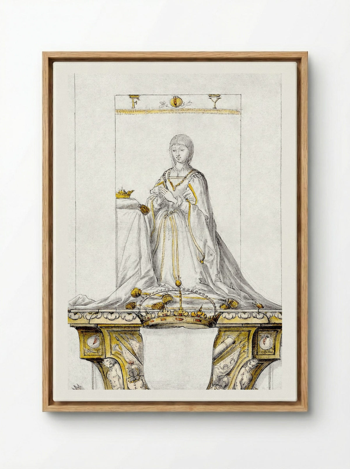 Study for a Statue of Queen Isabella - Pedro Mena y Medrano - Framed Canvas Wood
