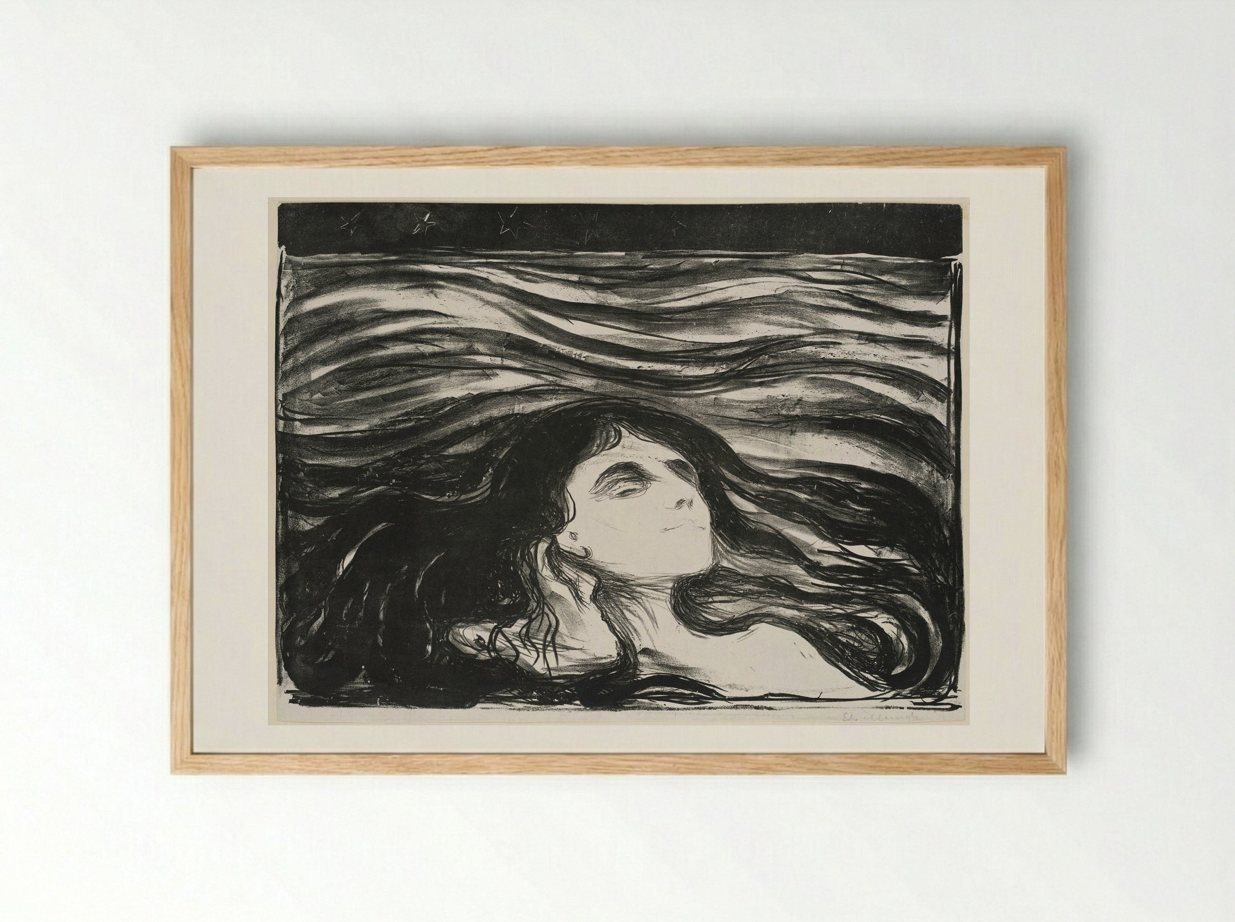 On the Waves of Love - Edvard Munch - Framed Print Wood