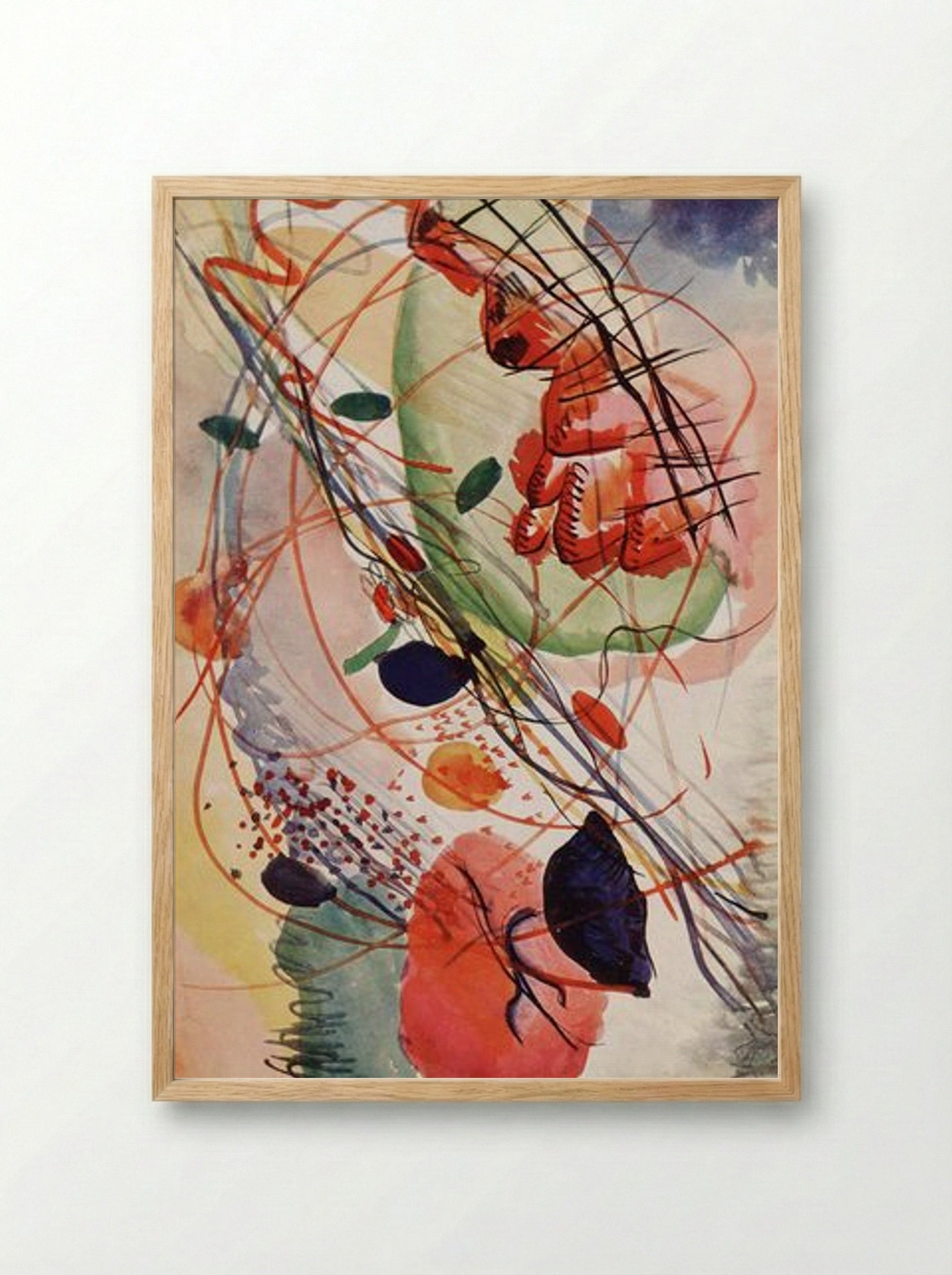 Untitled (Abstract Composition, Watercolour) - Wassily Kandinsky - Framed Print Wood