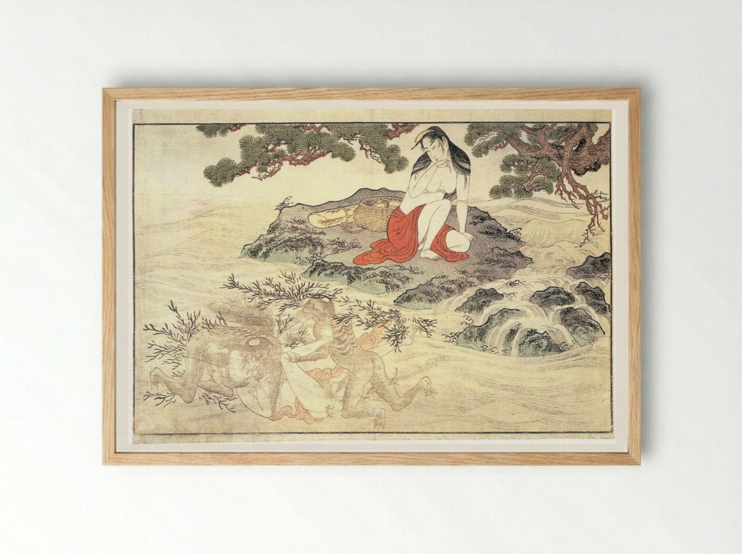 Awabi Divers - Kitagawa Utamaro - Framed Print Wood