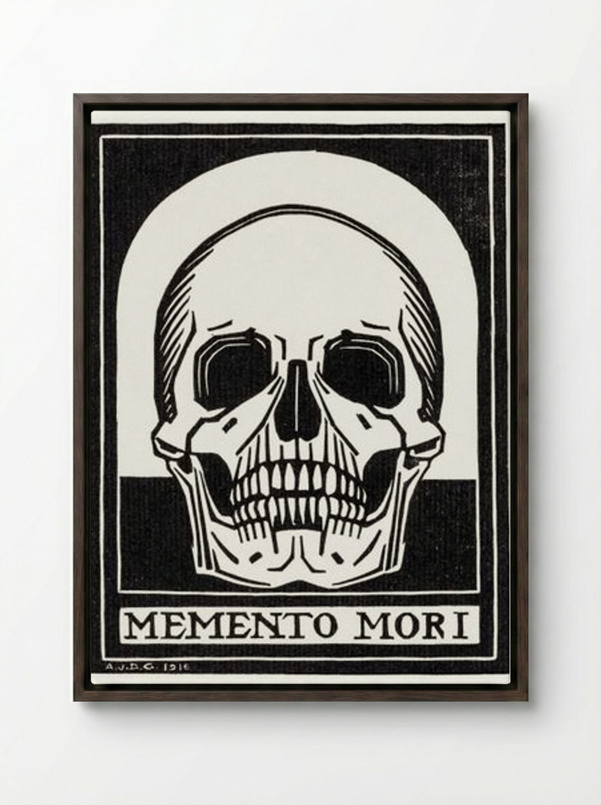 Memento Mori - Julie de Graag - Framed Canvas Dark Wood