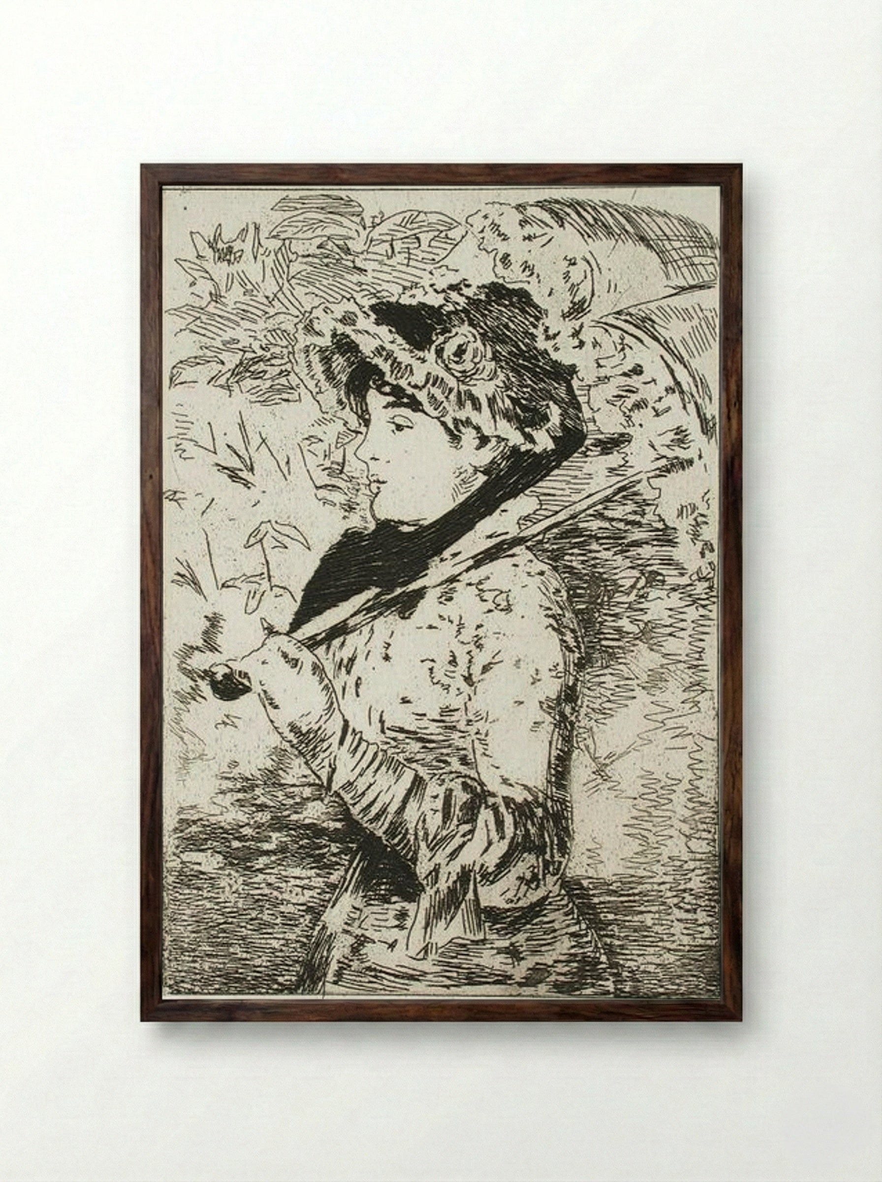 Jeanne (Spring) (Jeanne II) - Édouard Manet - Framed Print Dark Wood