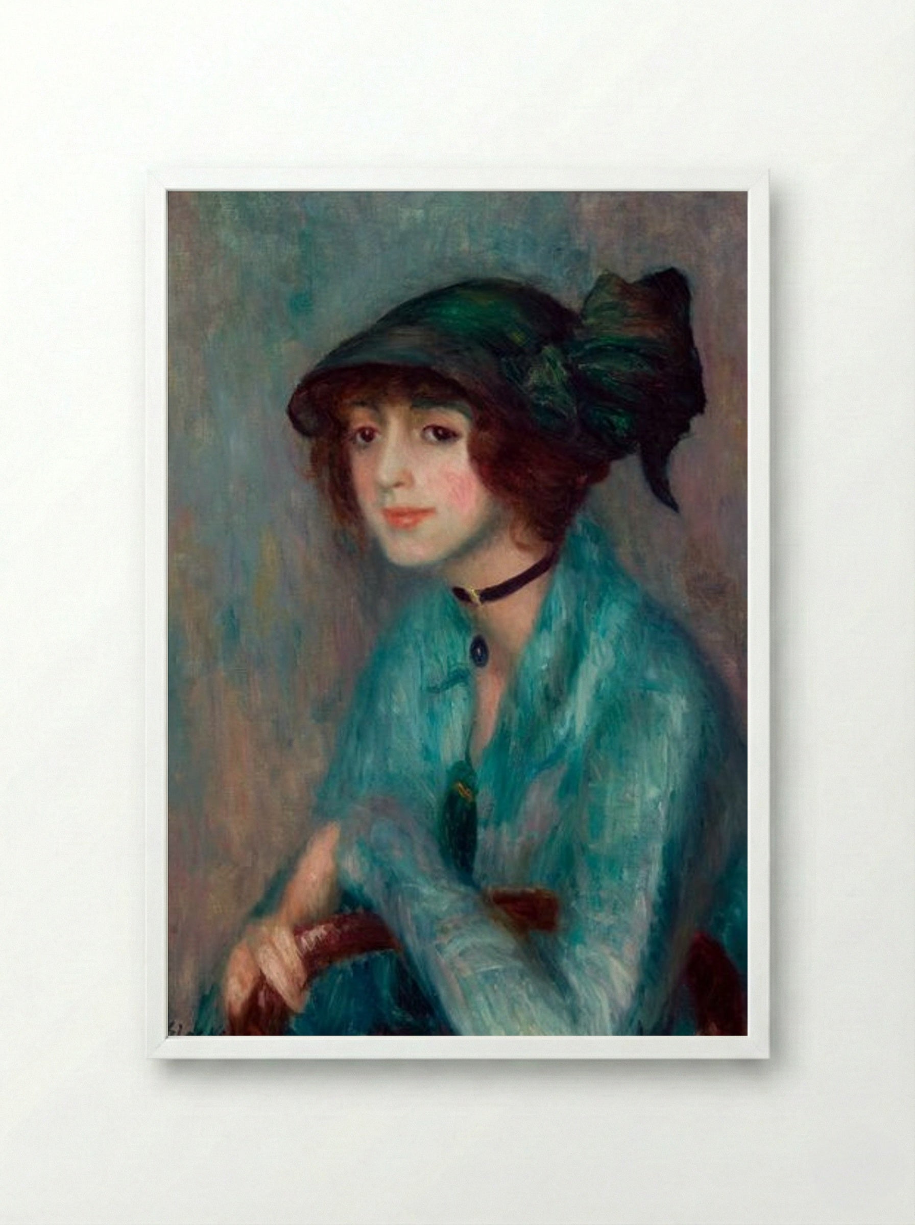The Brunette - William James Glackens - Framed Print White