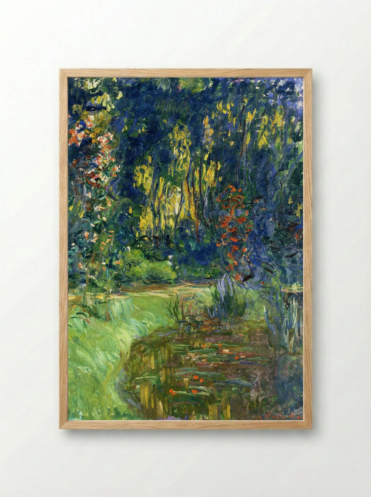 Water Lily Pond at Giverny - Claude Monet - Framed Print Wood