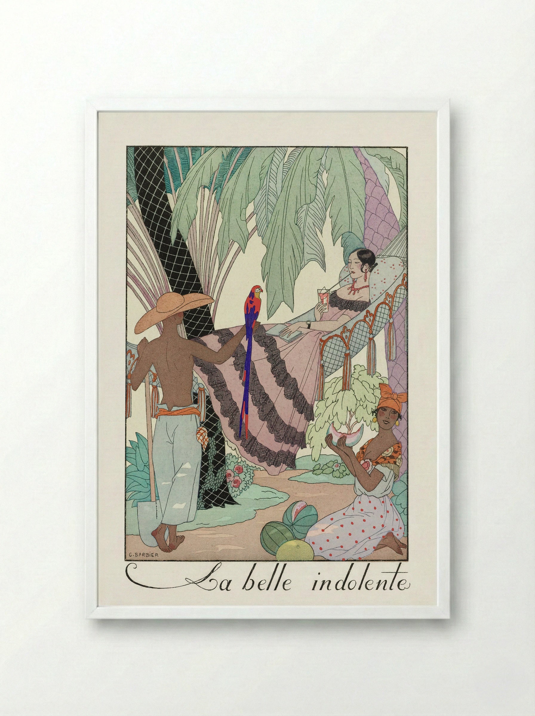 La Belle Indolente - George Barbier - Framed Print White