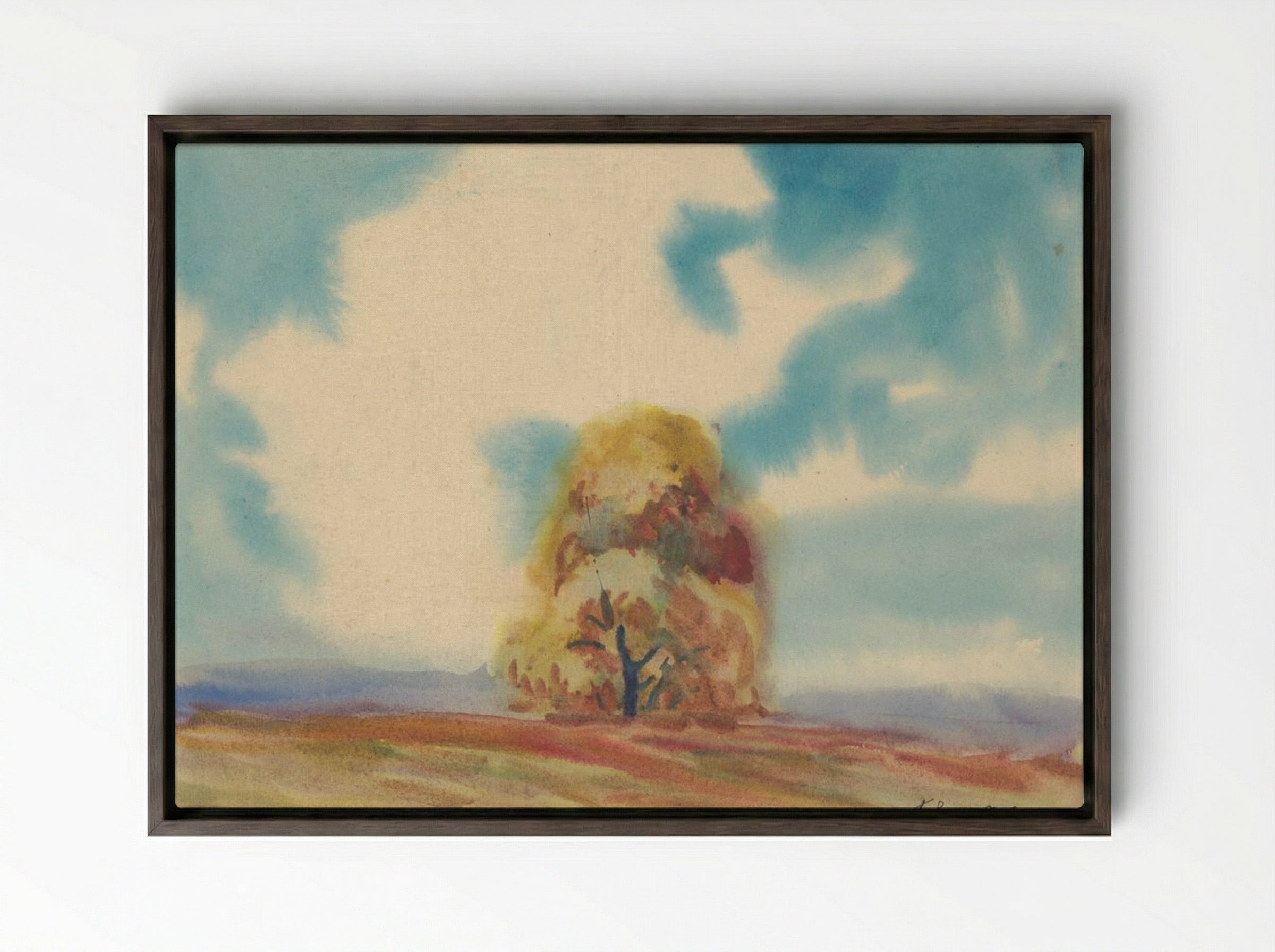 Autumn Tree - Zolo Palugyay - Framed Canvas Dark Wood