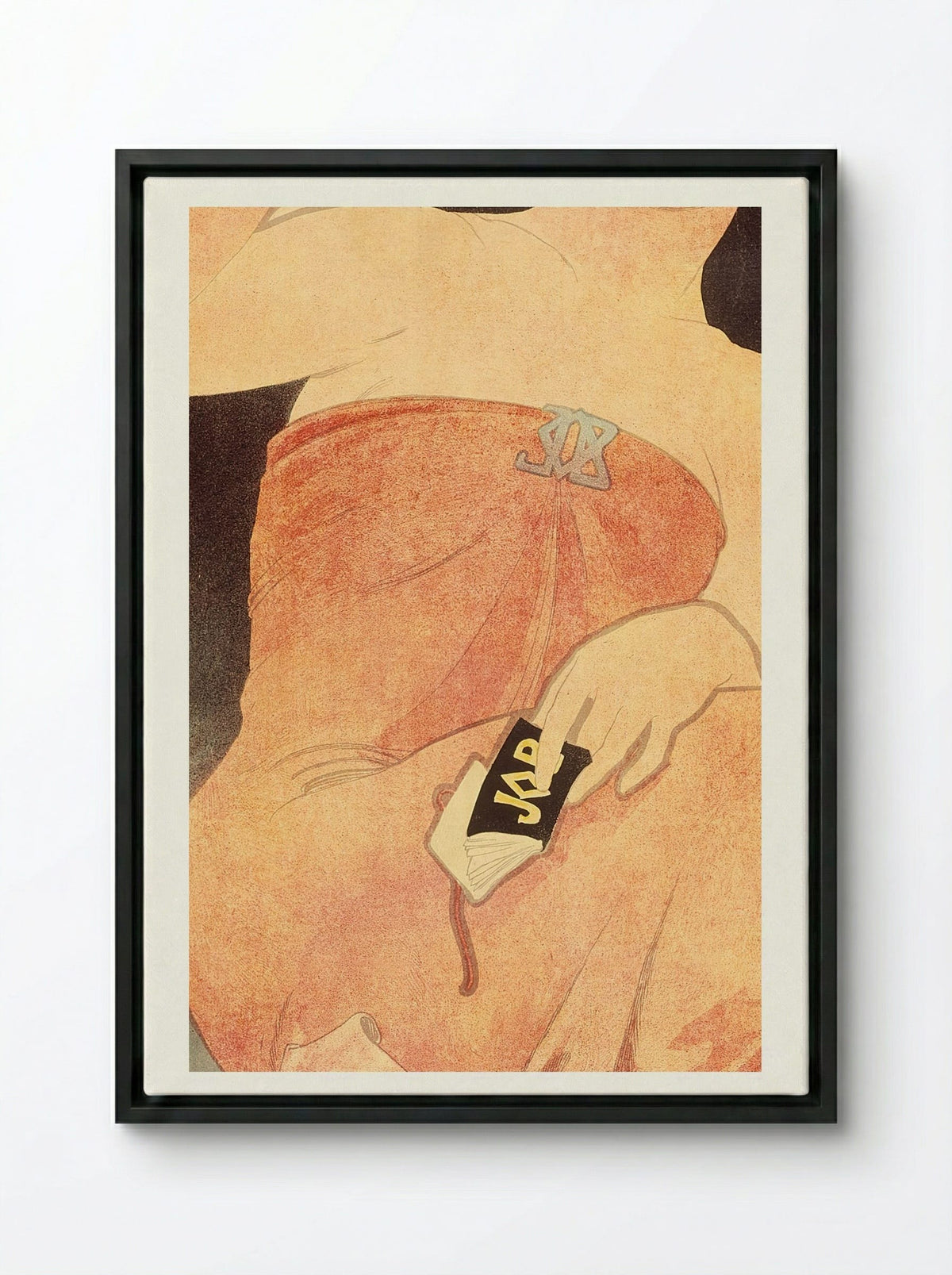 Job Cigarette Advertisement - Alphonse Mucha - Framed Canvas Black