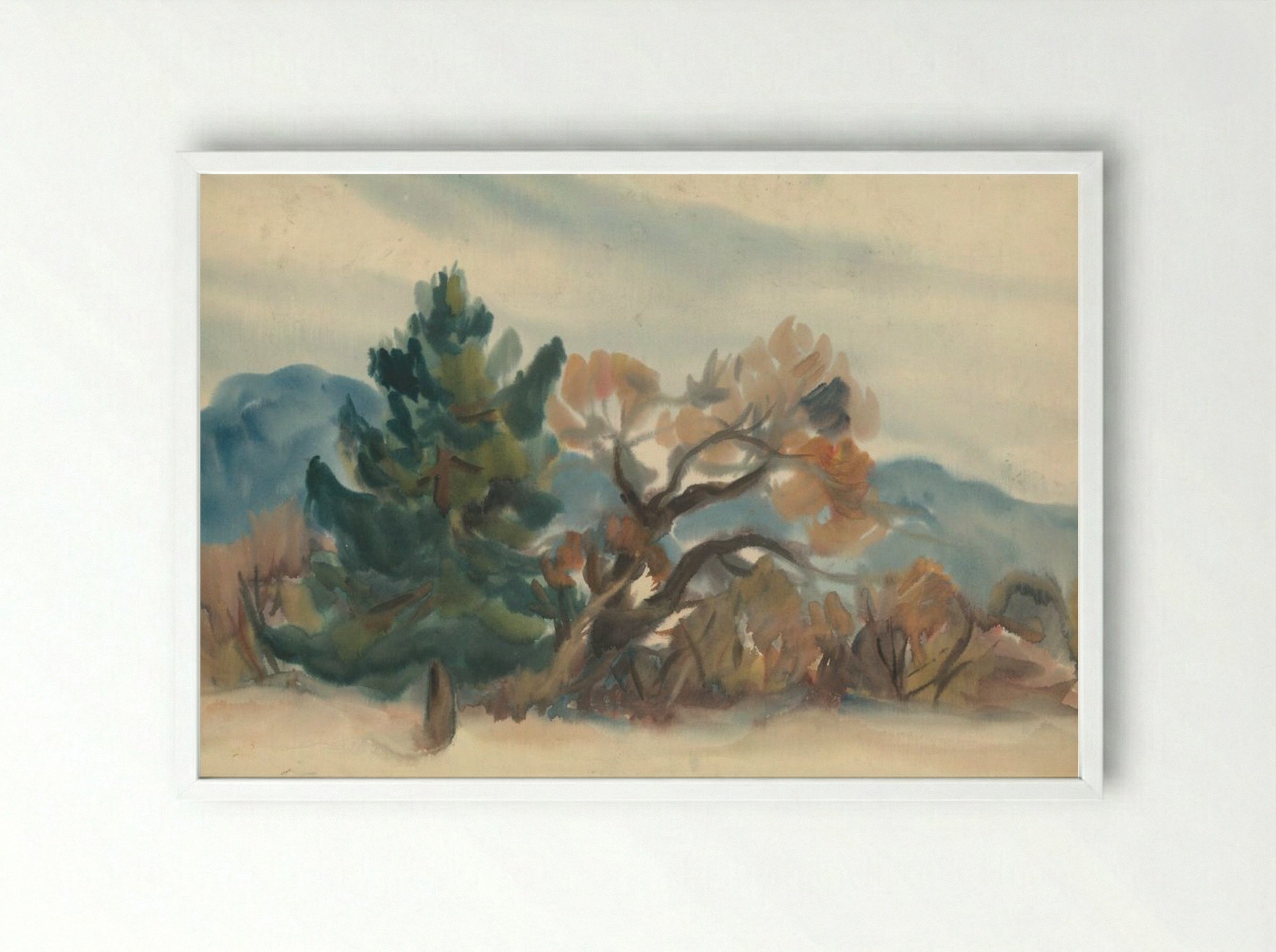 Edge of the Forest in Autumn - Zolo Palugyay - Framed Print White