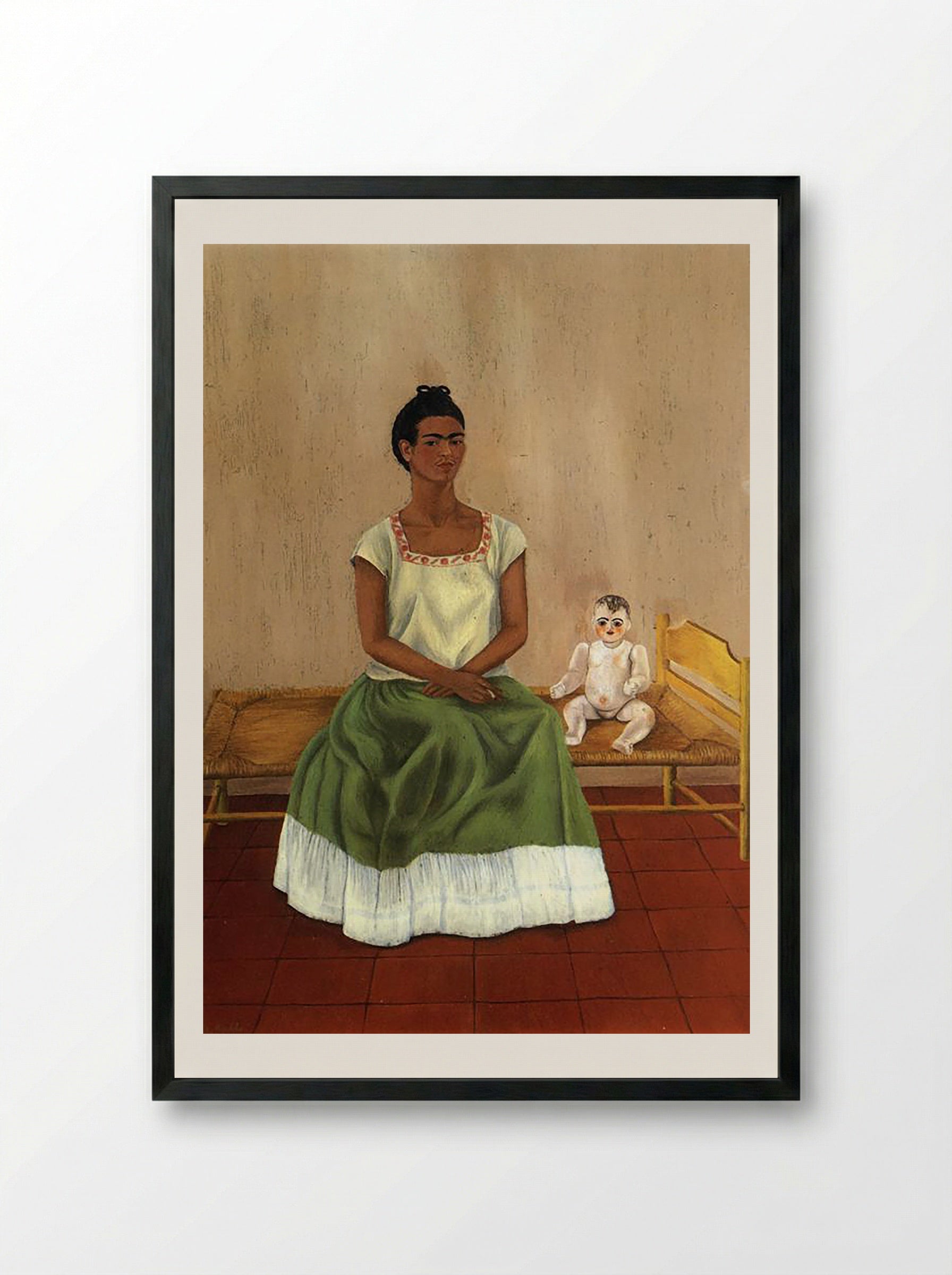Me and My Doll - Frida Kahlo - Framed Print Black