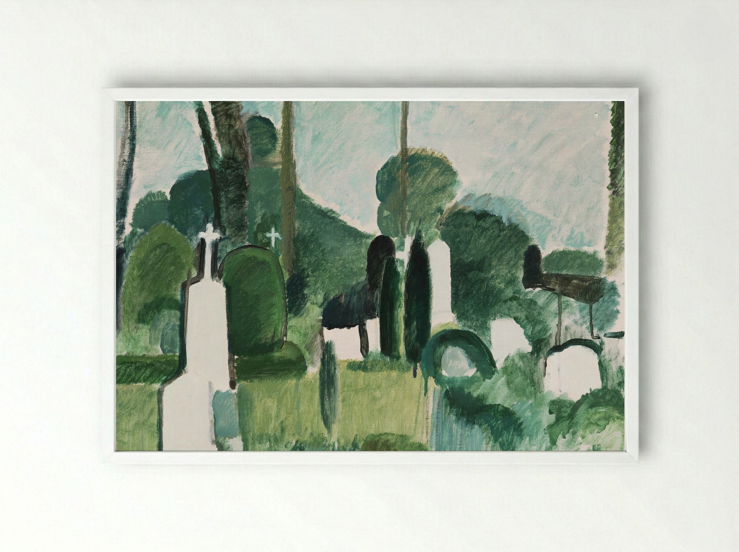 The Cemetery in Svanninge - Harald Giersing - Framed Print White