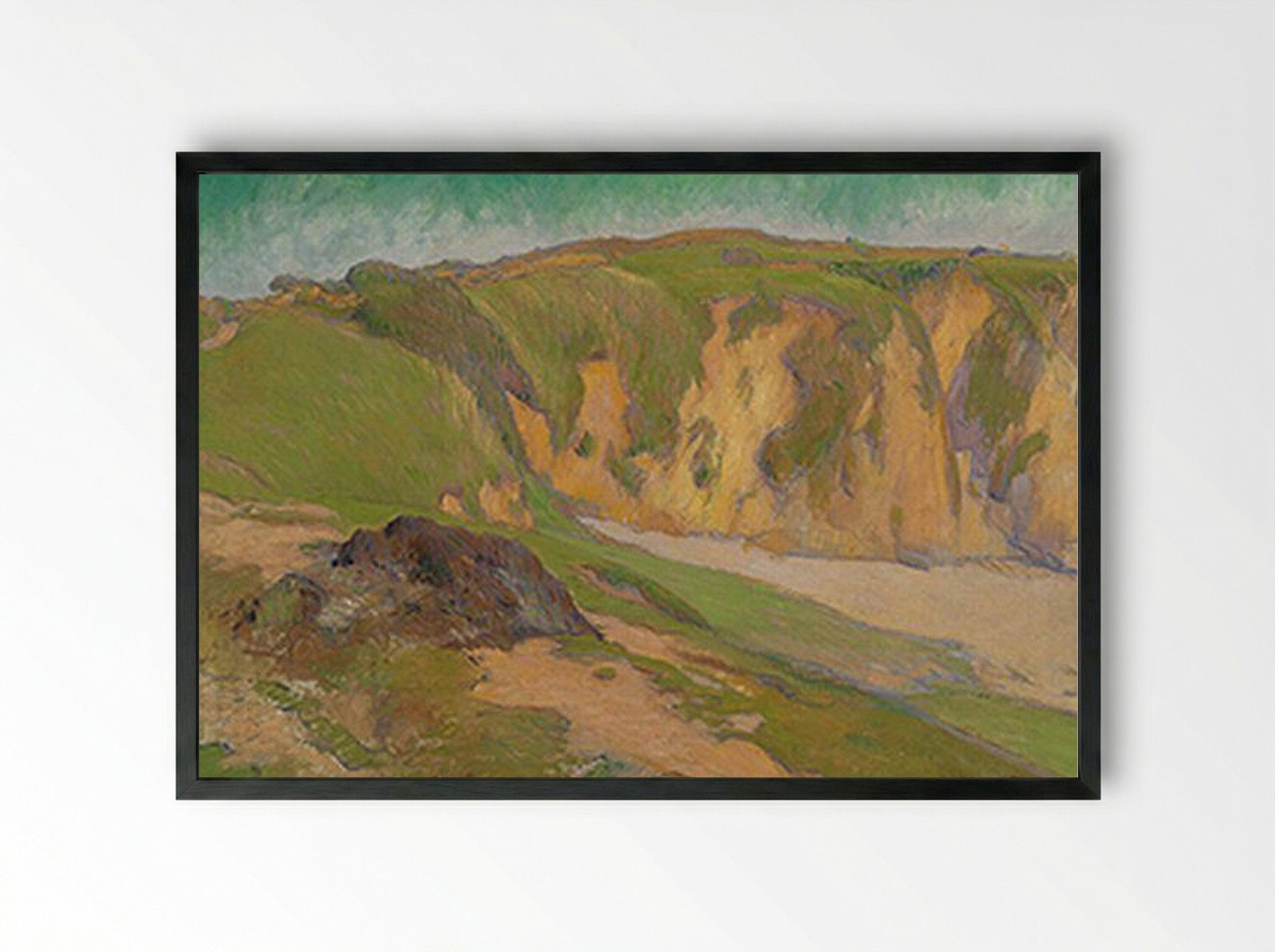 The Cliffs at Le Pouldu - Émile Bernard - Framed Print Black