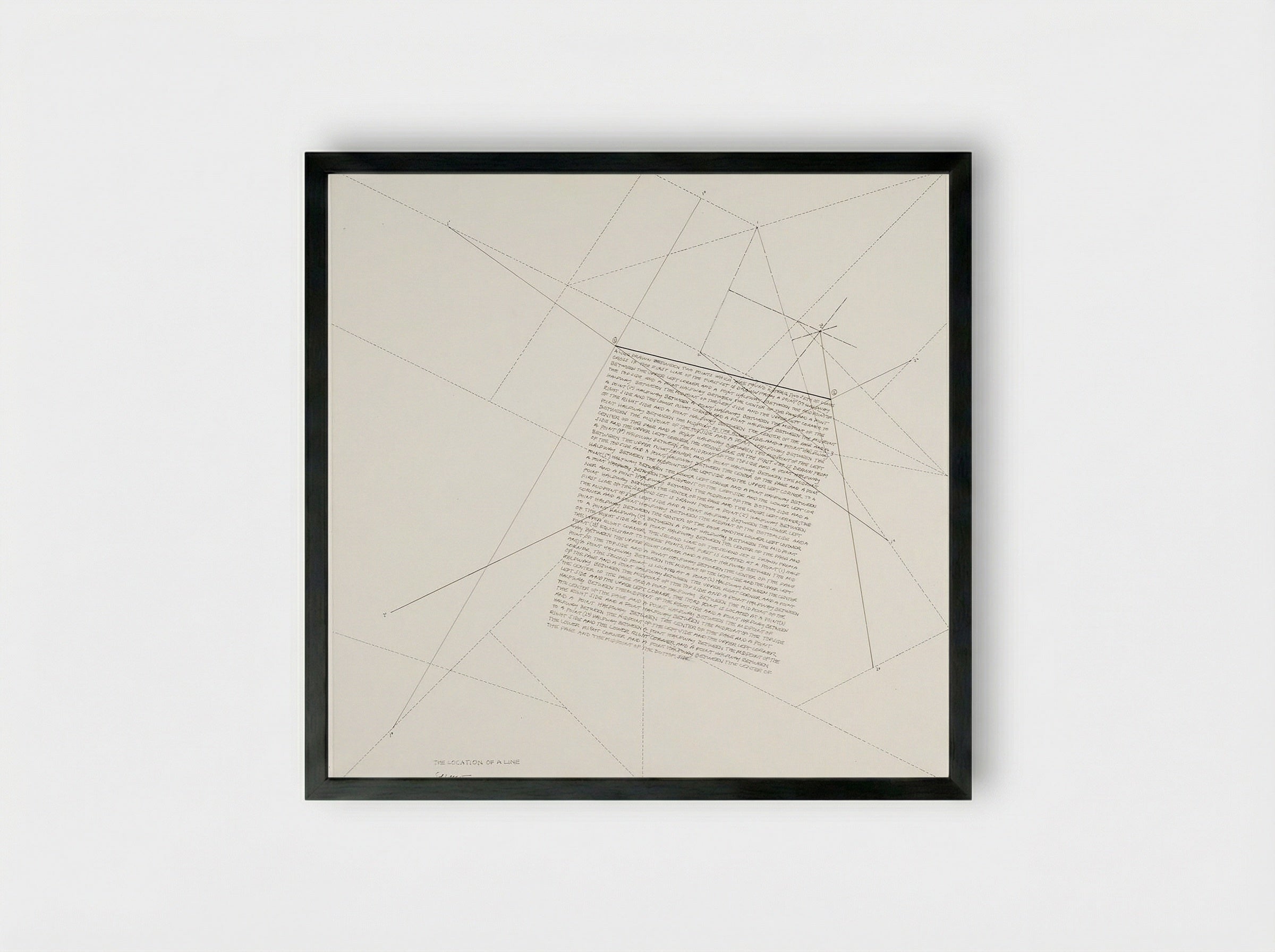 The Location of a Line - Sol LeWitt - Framed Print Black
