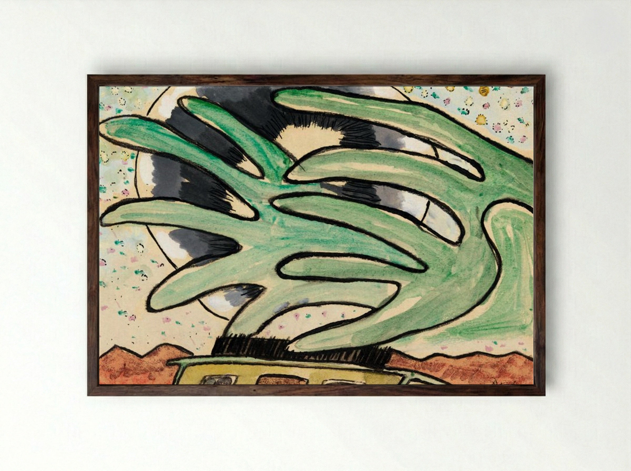 Silver Ball, Barge, and Trees - Arthur Dove - Framed Print Dark Wood