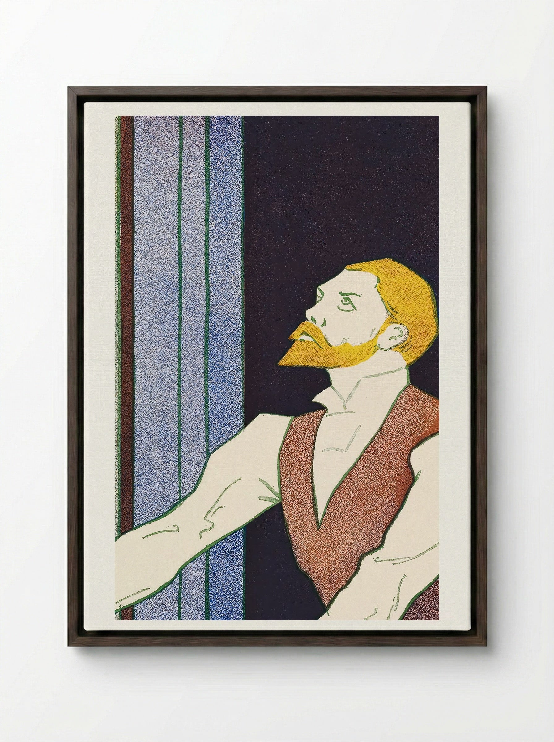 The Martian by DV Maurier - Edward Penfield - Framed Canvas Dark Wood