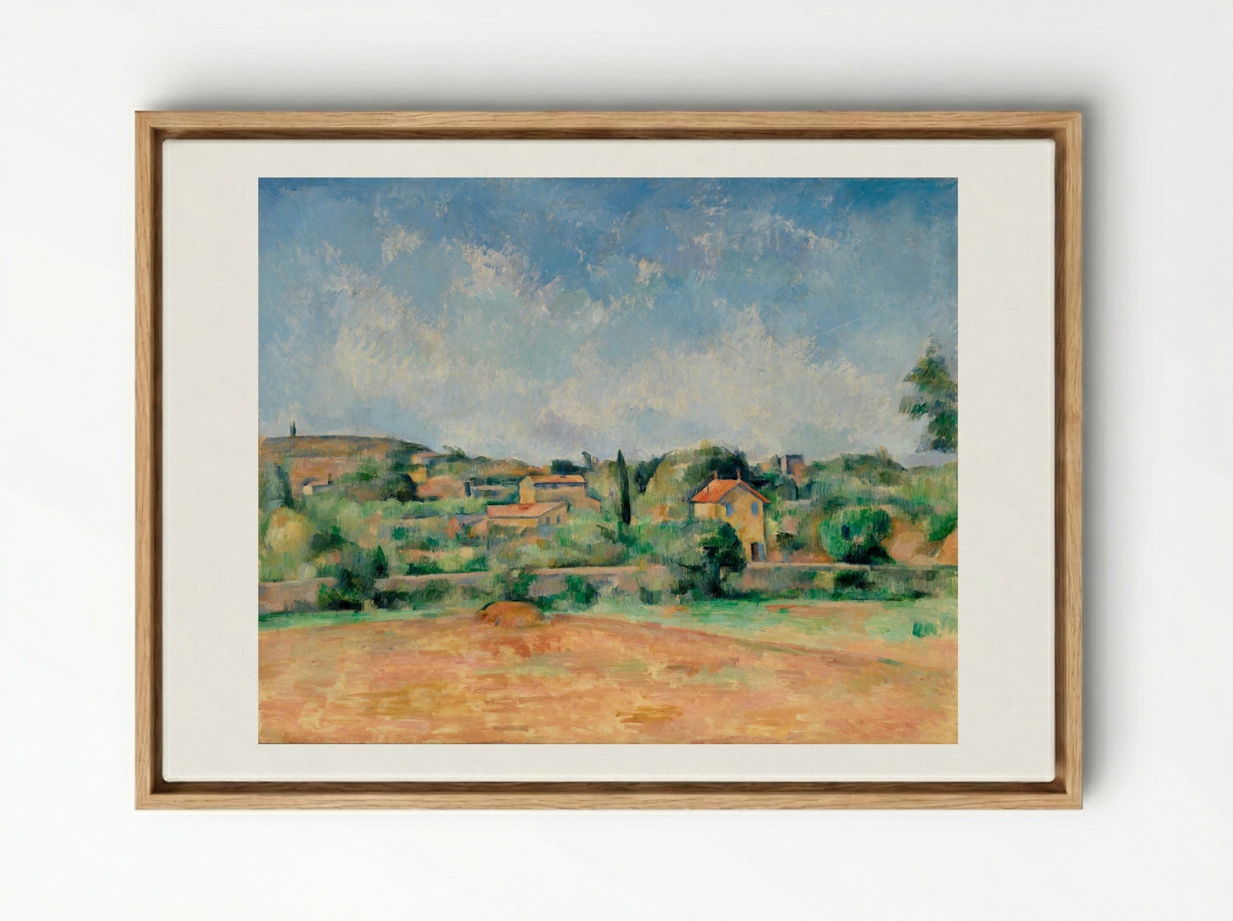The Bellevue Plain (also called The Red Earth) - Paul Cézanne - Framed Canvas Wood