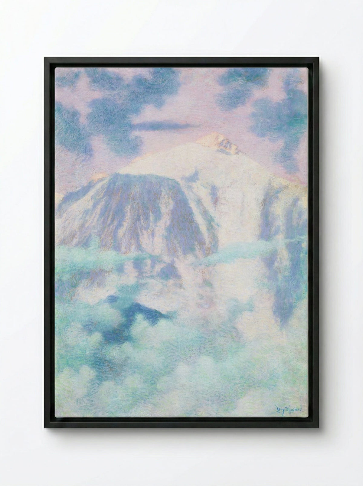 Mountain Peak in Mist - Lévy-Dhurmer - Framed Canvas Black