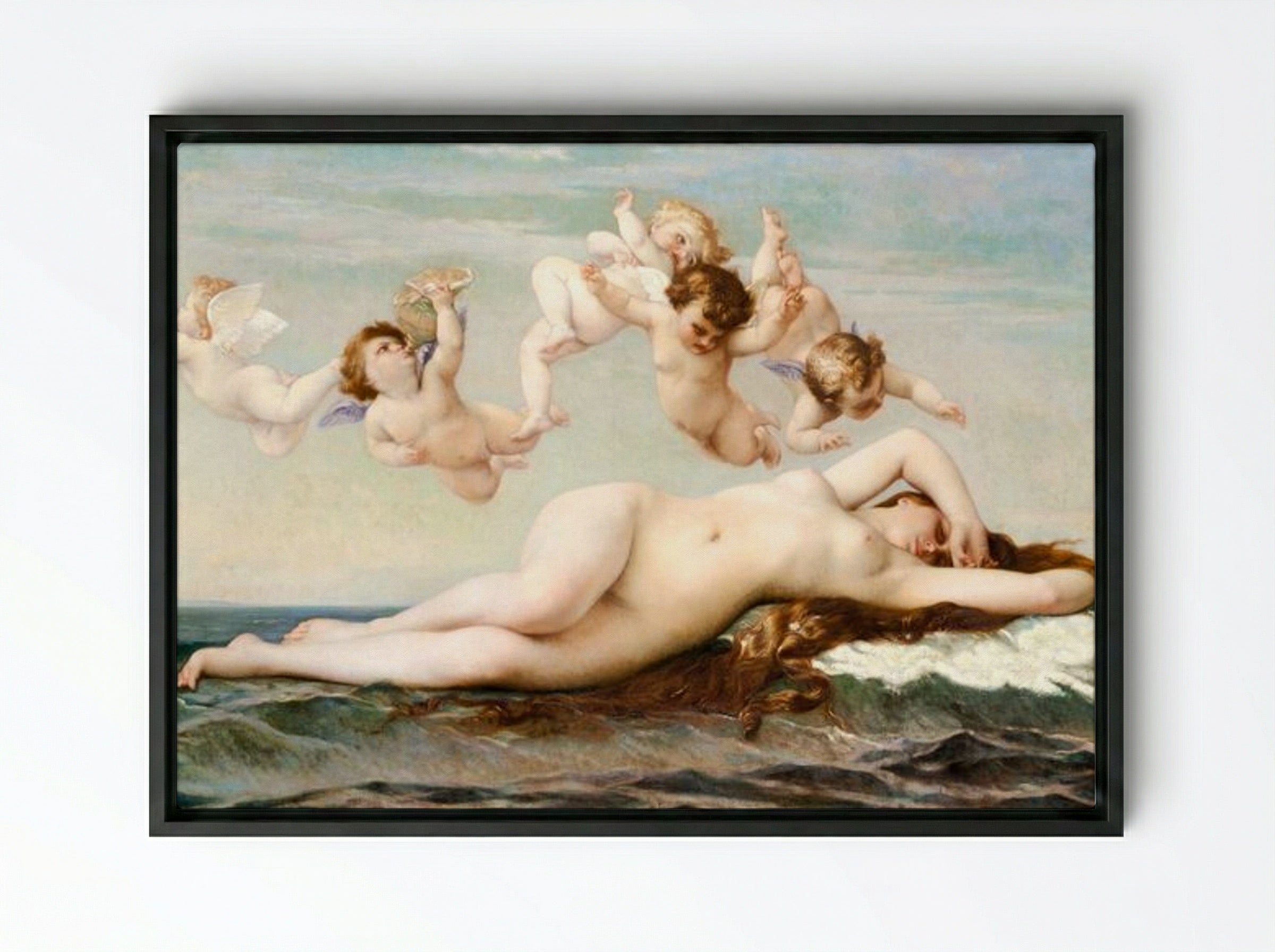 The Birth of Venus - Alexandre Cabanel - Framed Canvas Black