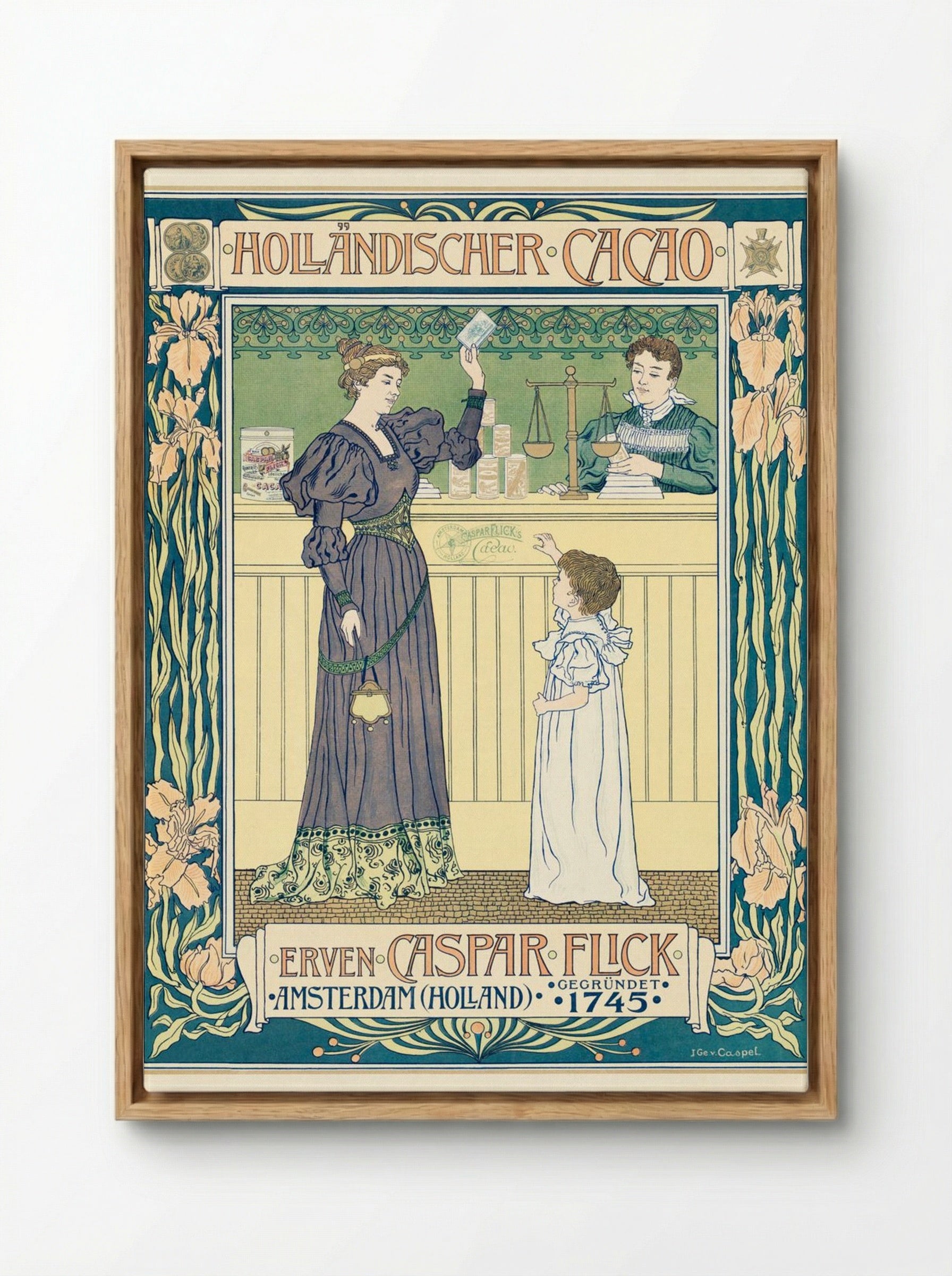 Holländischer Cacao - Johann Georg van Caspel - Framed Canvas Wood