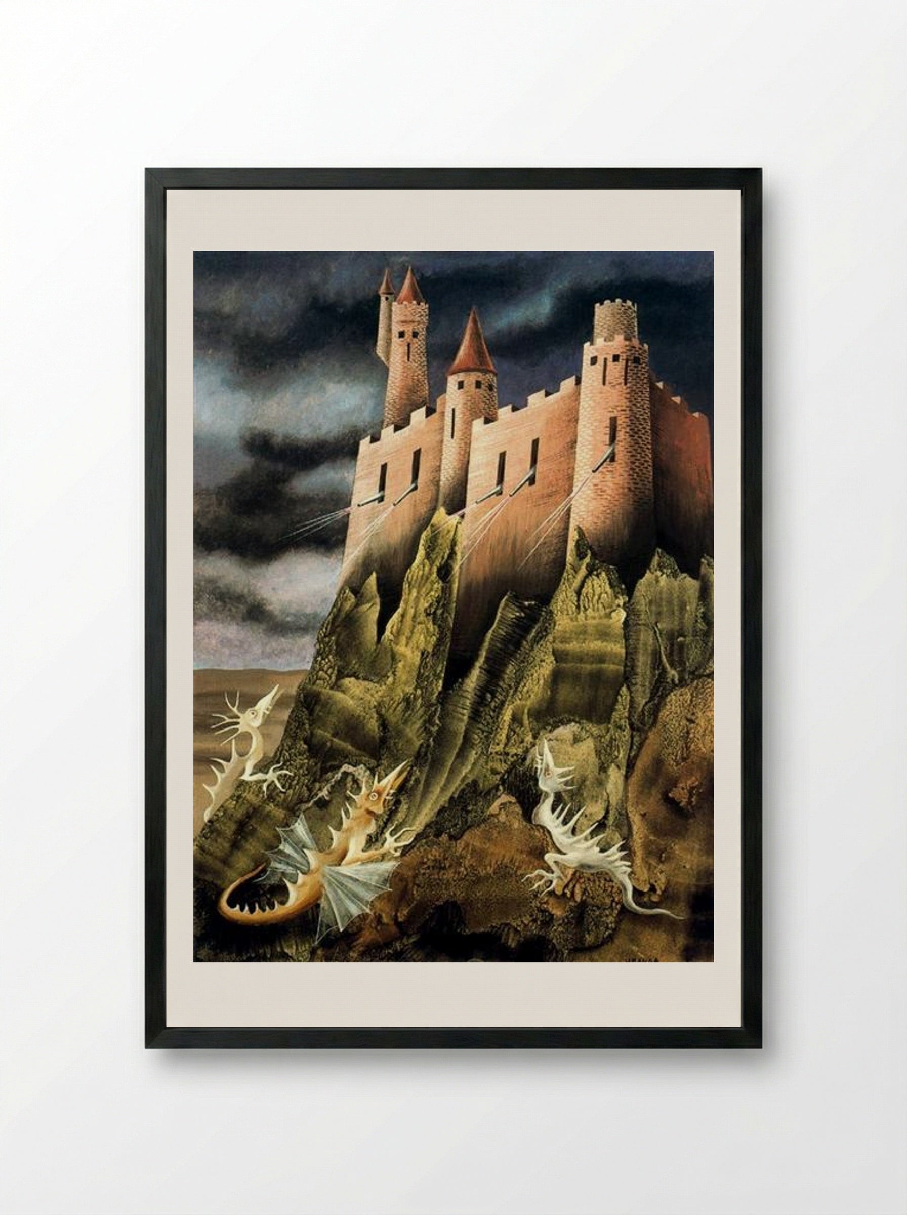 The Battle - Remedios Varo - Framed Print Black