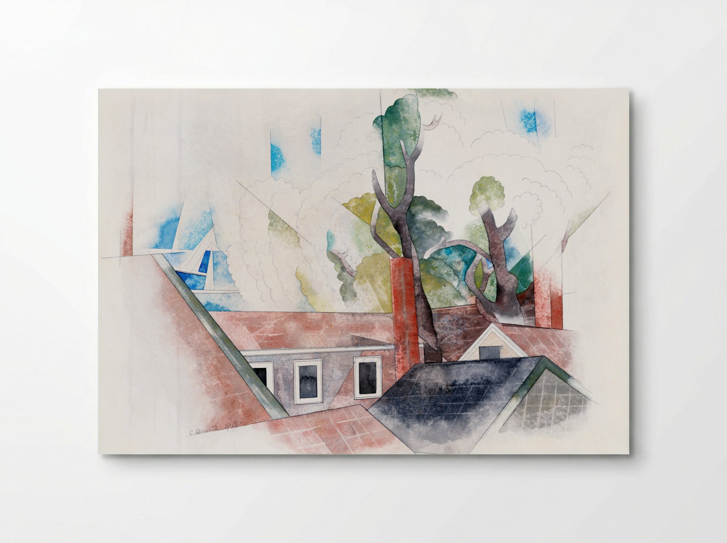 Rooftops and Trees - Charles Demuth - Poster