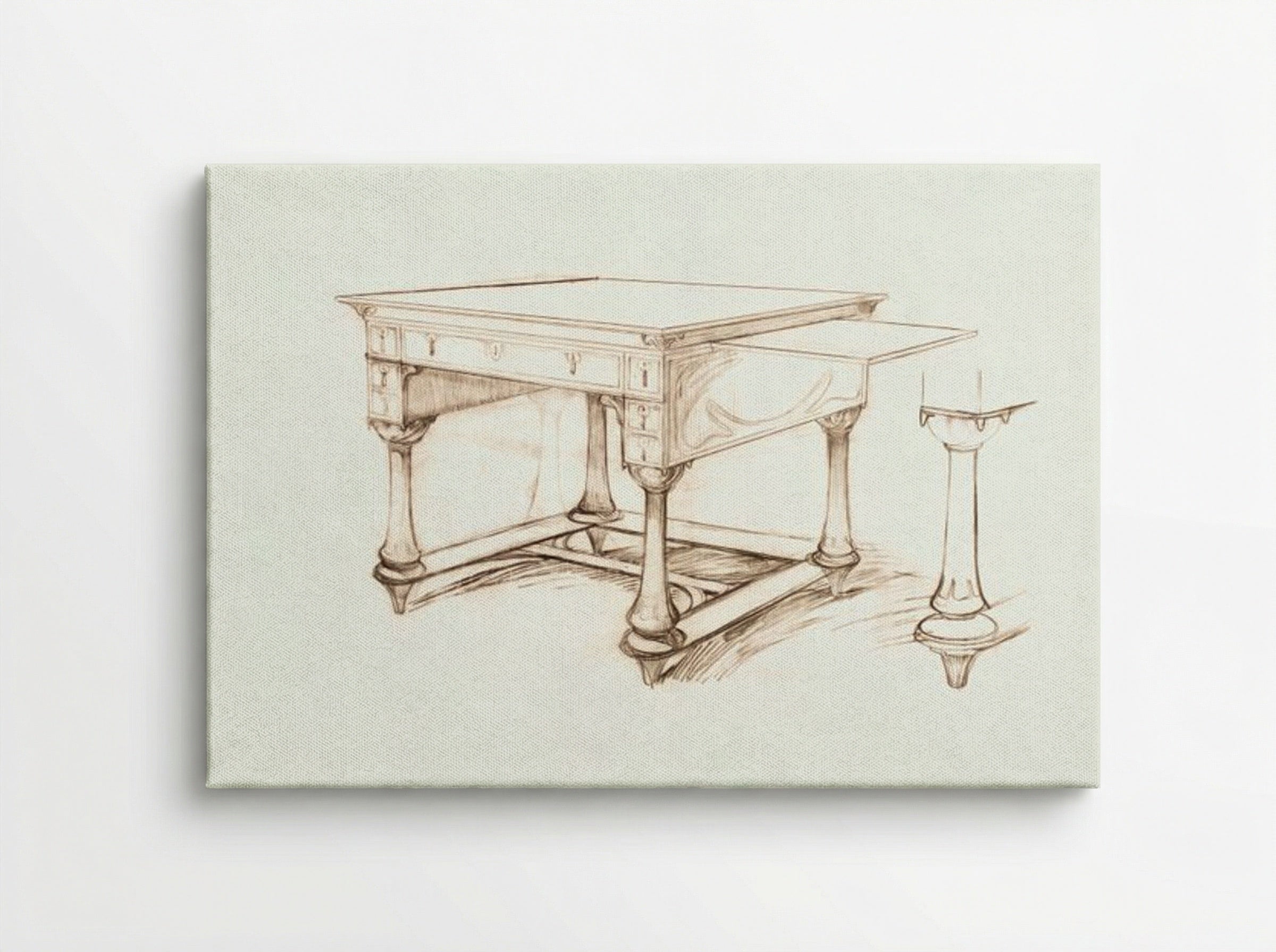 Project of an Office Table - Alphonse Mucha - Canvas