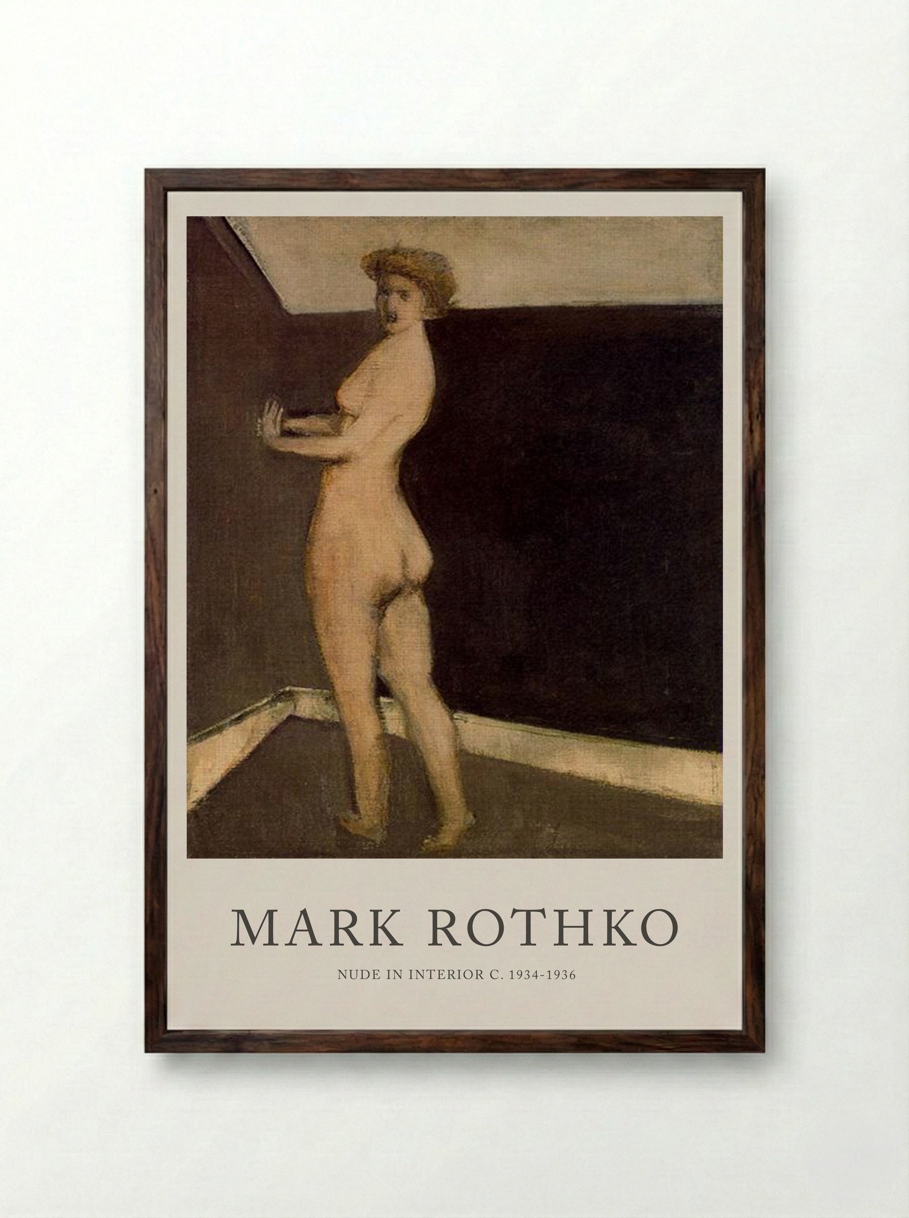 Nude in Interior - Mark Rothko - Framed Print Dark Wood