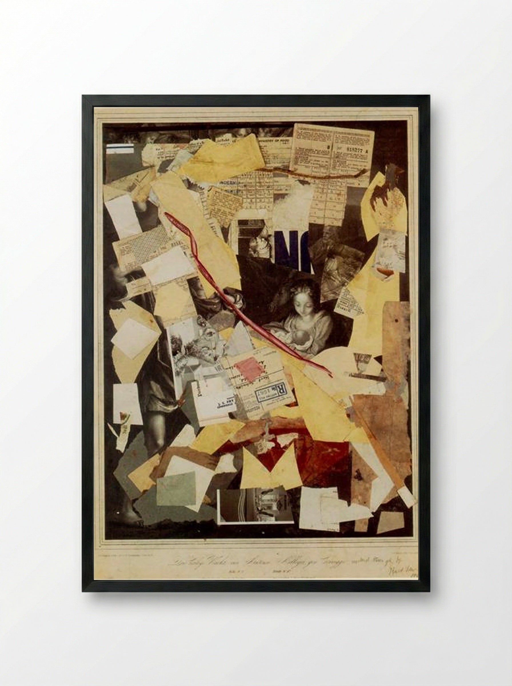 The Holy Night by Antoni Allegri, known as Correggio... (Kurt Schwitters) - Kurt Schwitters - Framed Print Black