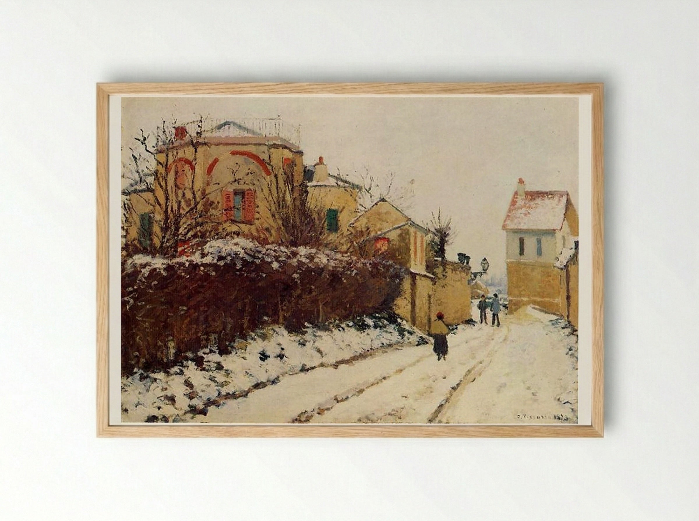 The Street of the Citadelle, Pontoise - Camille Pissarro - Framed Print Wood