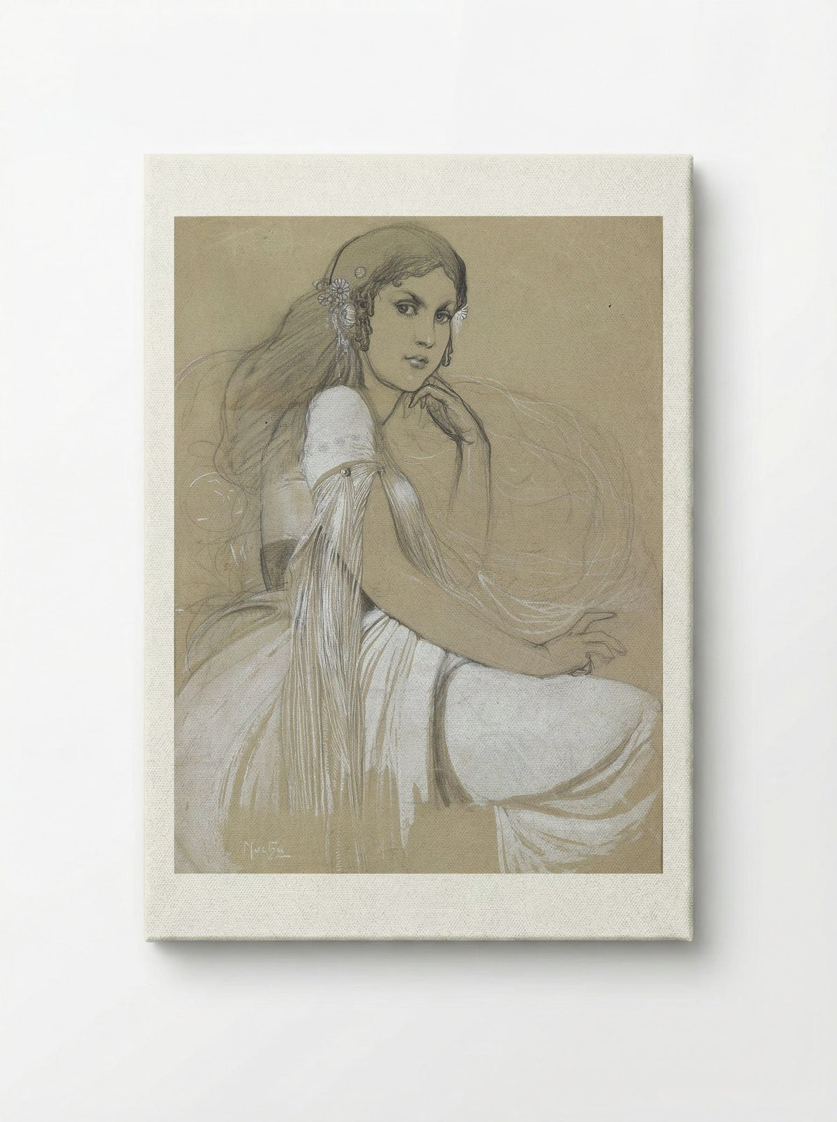 Depicted person Jaroslava Mucha, the artist's daughter - Alphonse Mucha - Canvas