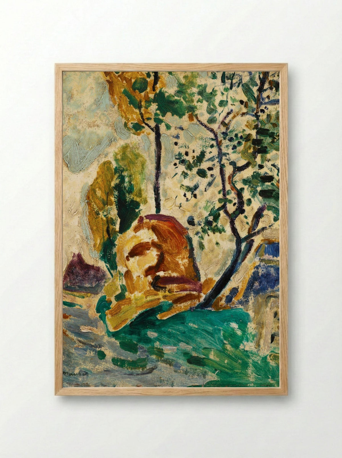 Tree and Rock - Alfred Henry Maurer - Framed Print Wood