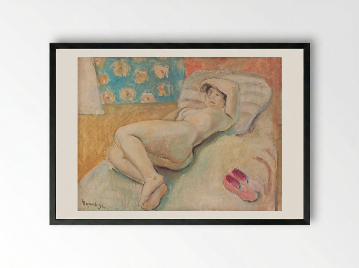 Resting Woman - Cyprián Majerník - Framed Print Black