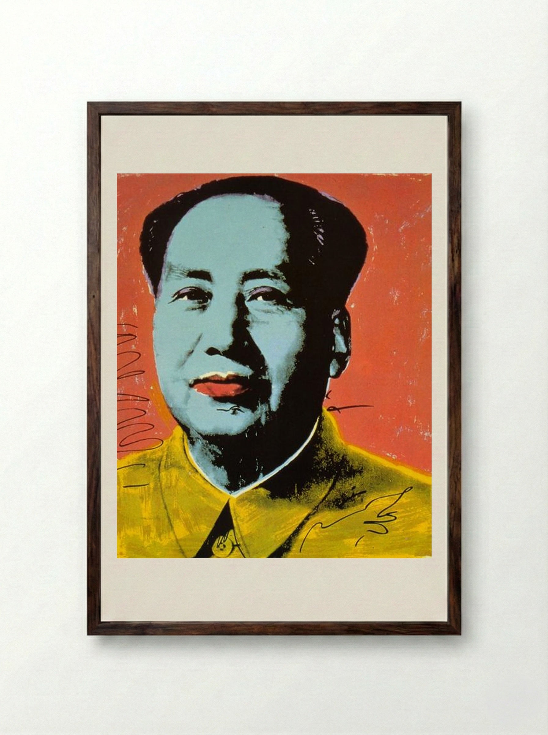 Mao - Andy Warhol - Framed Print Dark Wood