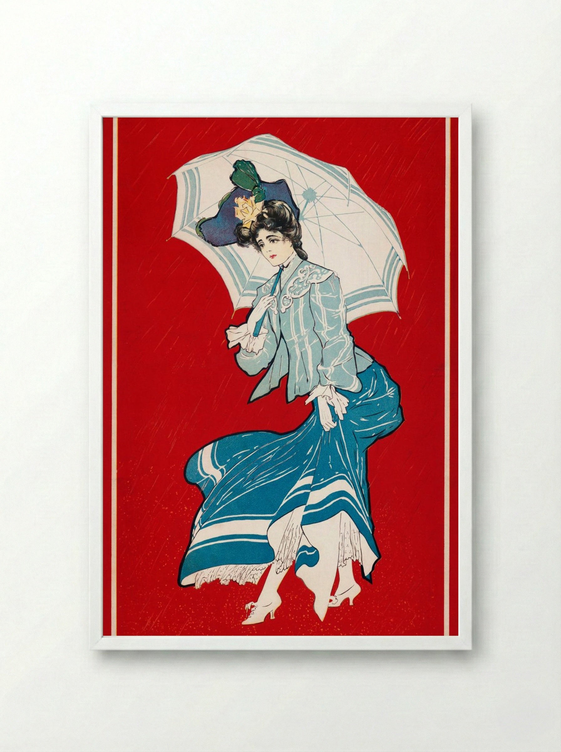 A Rainy Daisy - Gray - Framed Print White