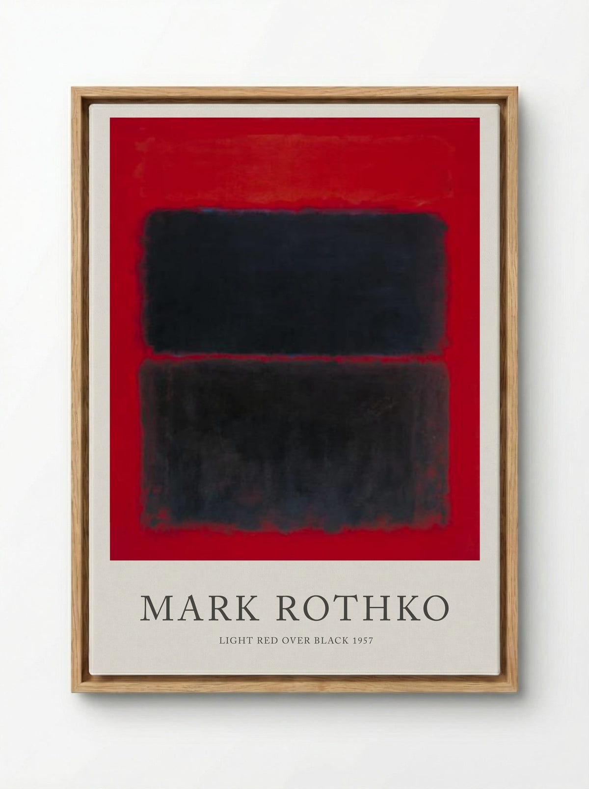 Light Red Over Black - Mark Rothko - Framed Canvas Wood