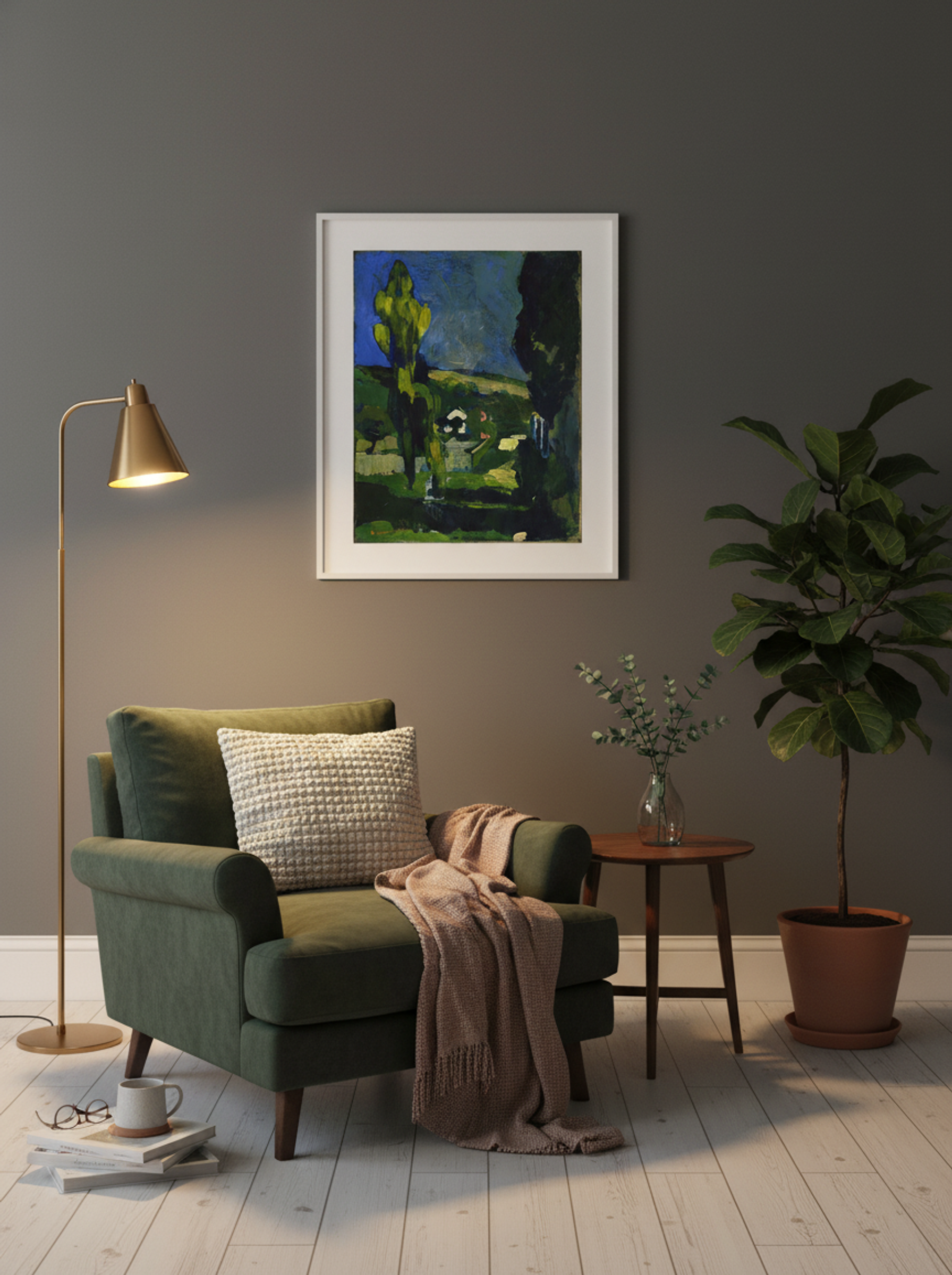 Poplars in a Landscape - Fine Art Print - Lifestyle