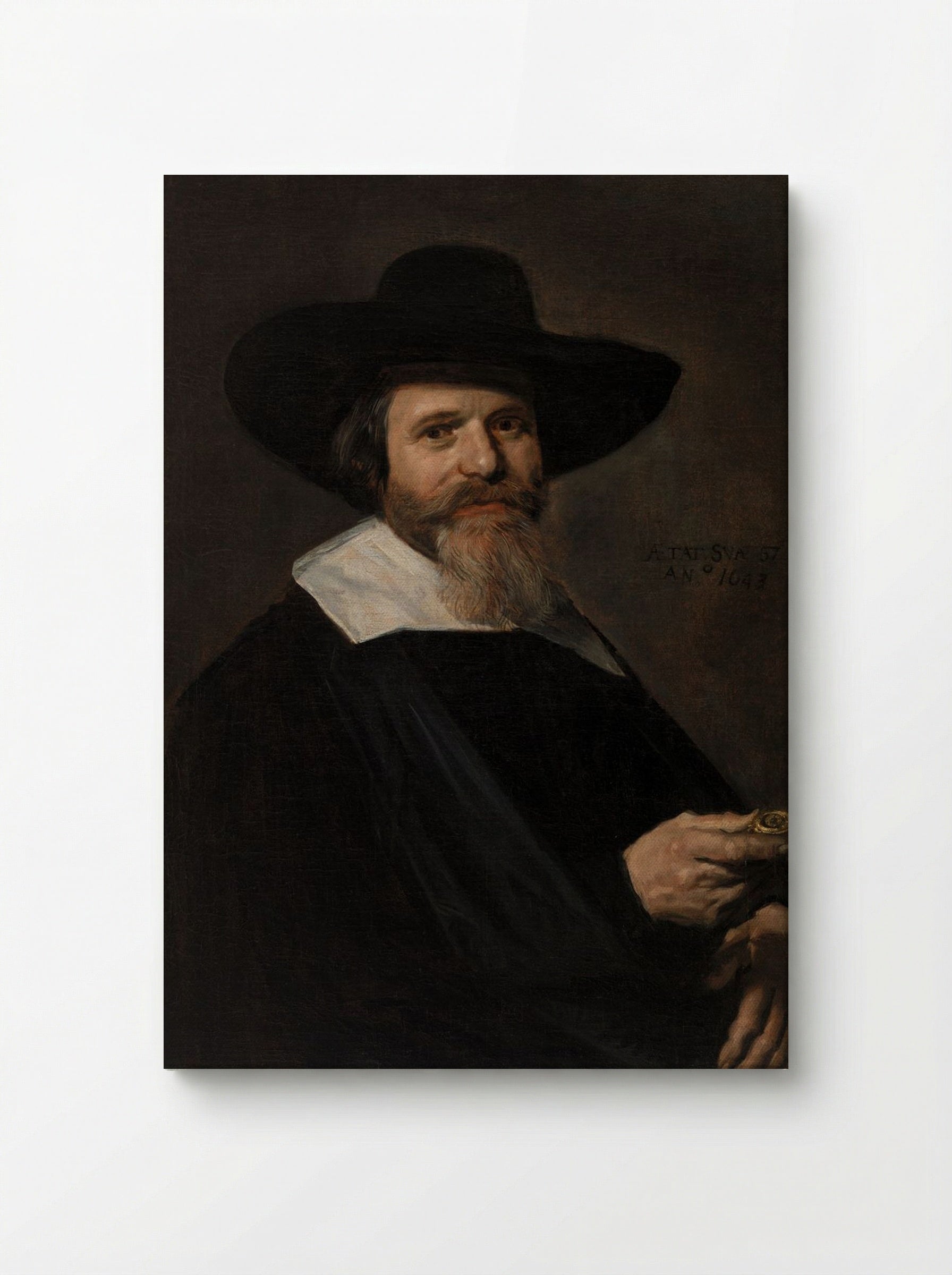 Portrait of a Man Holding a Watch - Frans Hals - Canvas