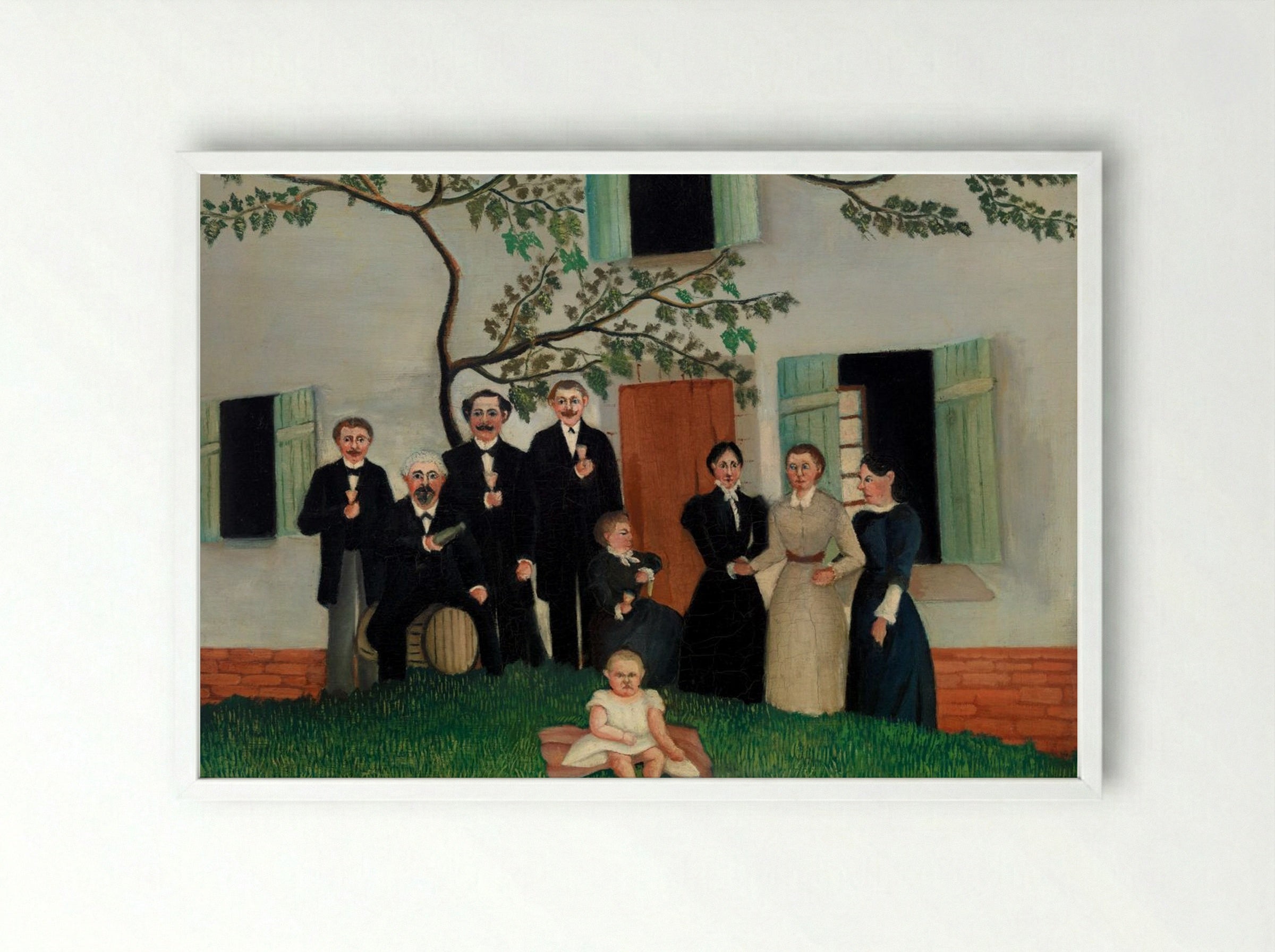 The Family (La Famille) - Henri Rousseau - Framed Print White