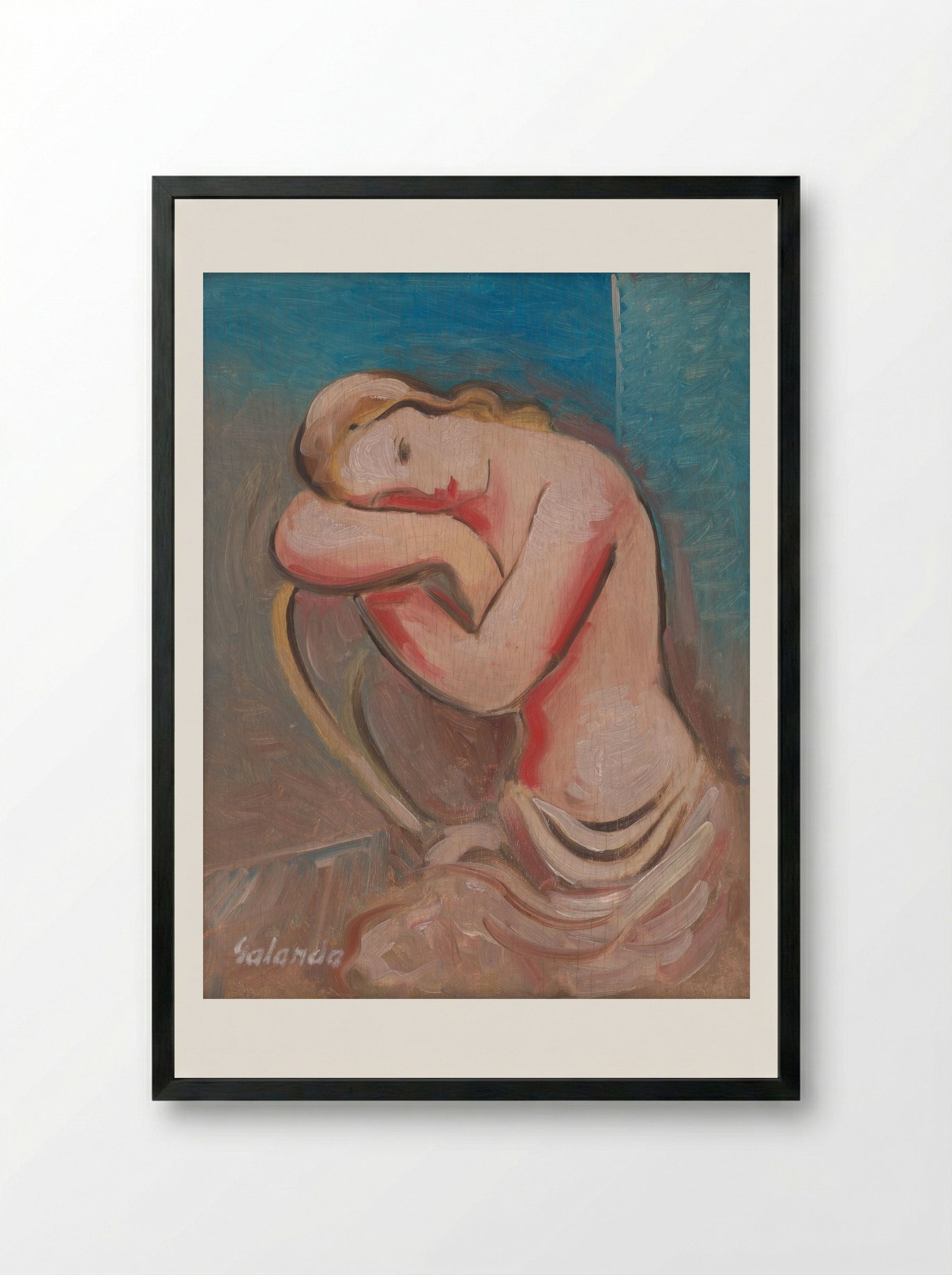 Seated Model - Mikuláš Galanda - Framed Print Black
