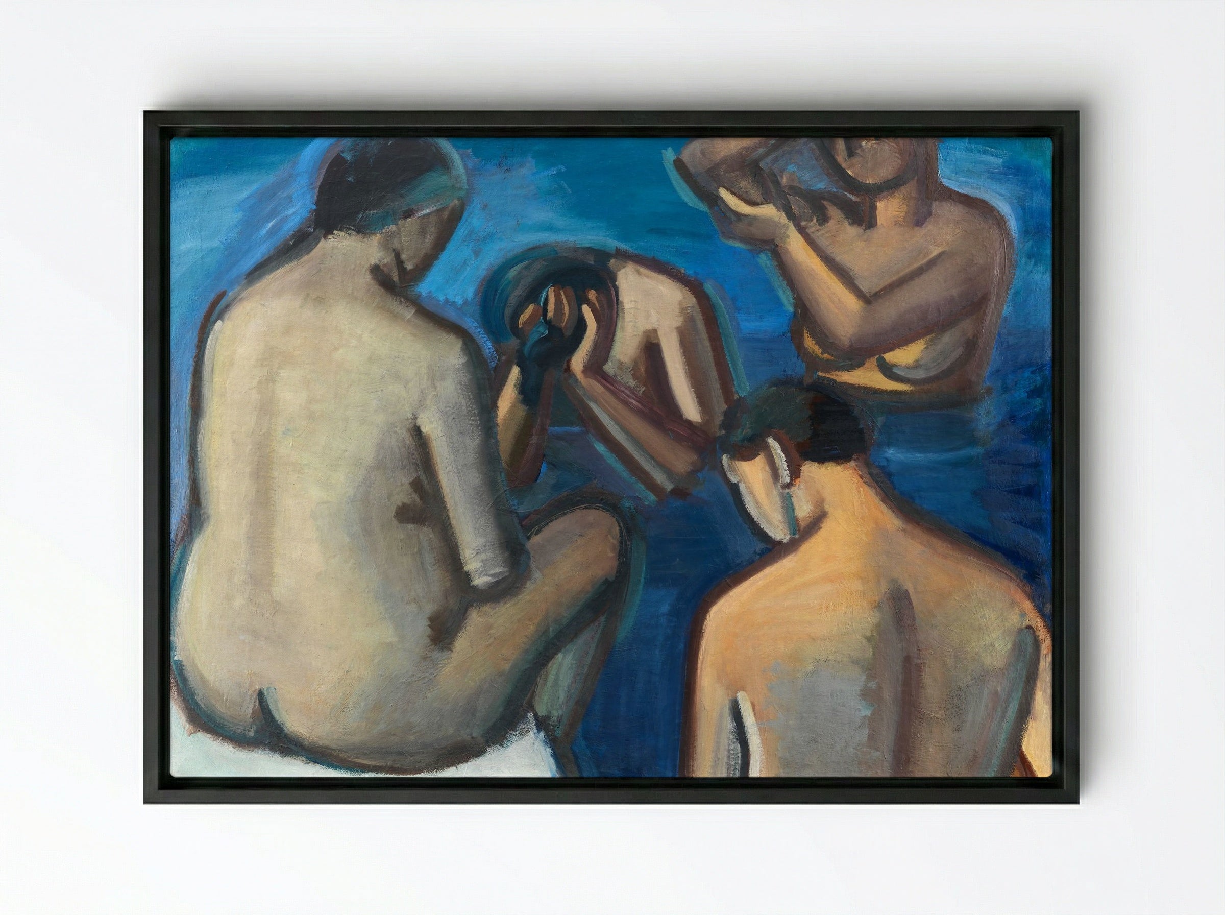 After the Bath - Vilhelm Lundstrøm - Framed Canvas Black