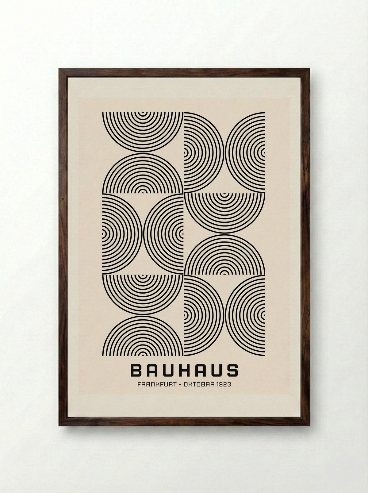 Bauhaus Optical Rings - Frankfurt Oktober 1923 - Framed Print Dark Wood