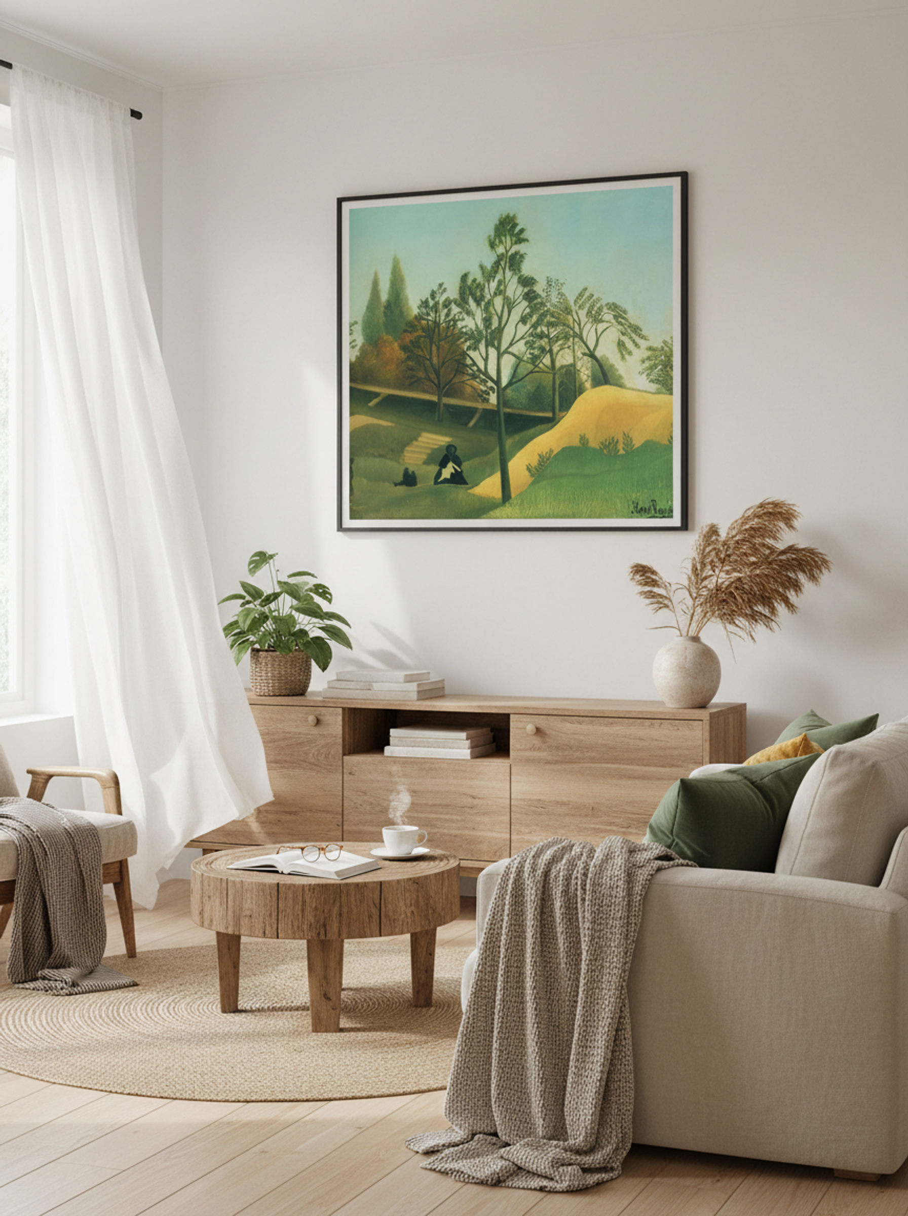 View of the Fortifications by Henri Rousseau – Naïve Art Urban Landscape Print - Lifestyle