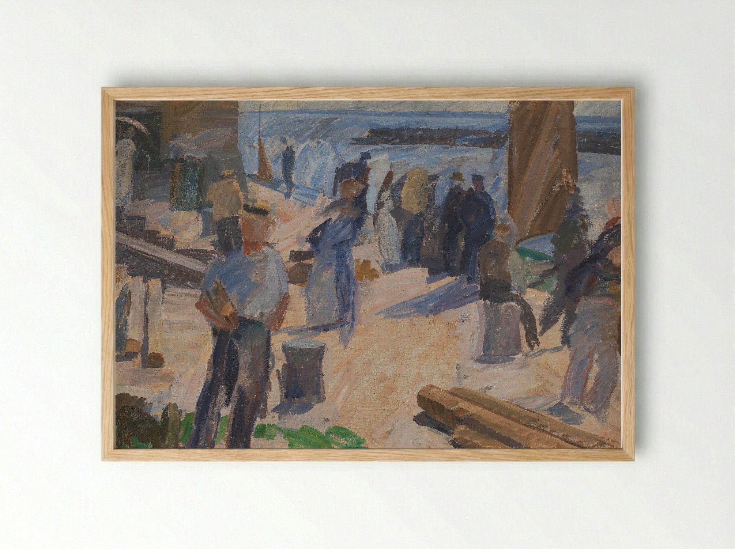 The Mail Boat is Coming, Christianshavn - Edvard Weie - Framed Print Wood