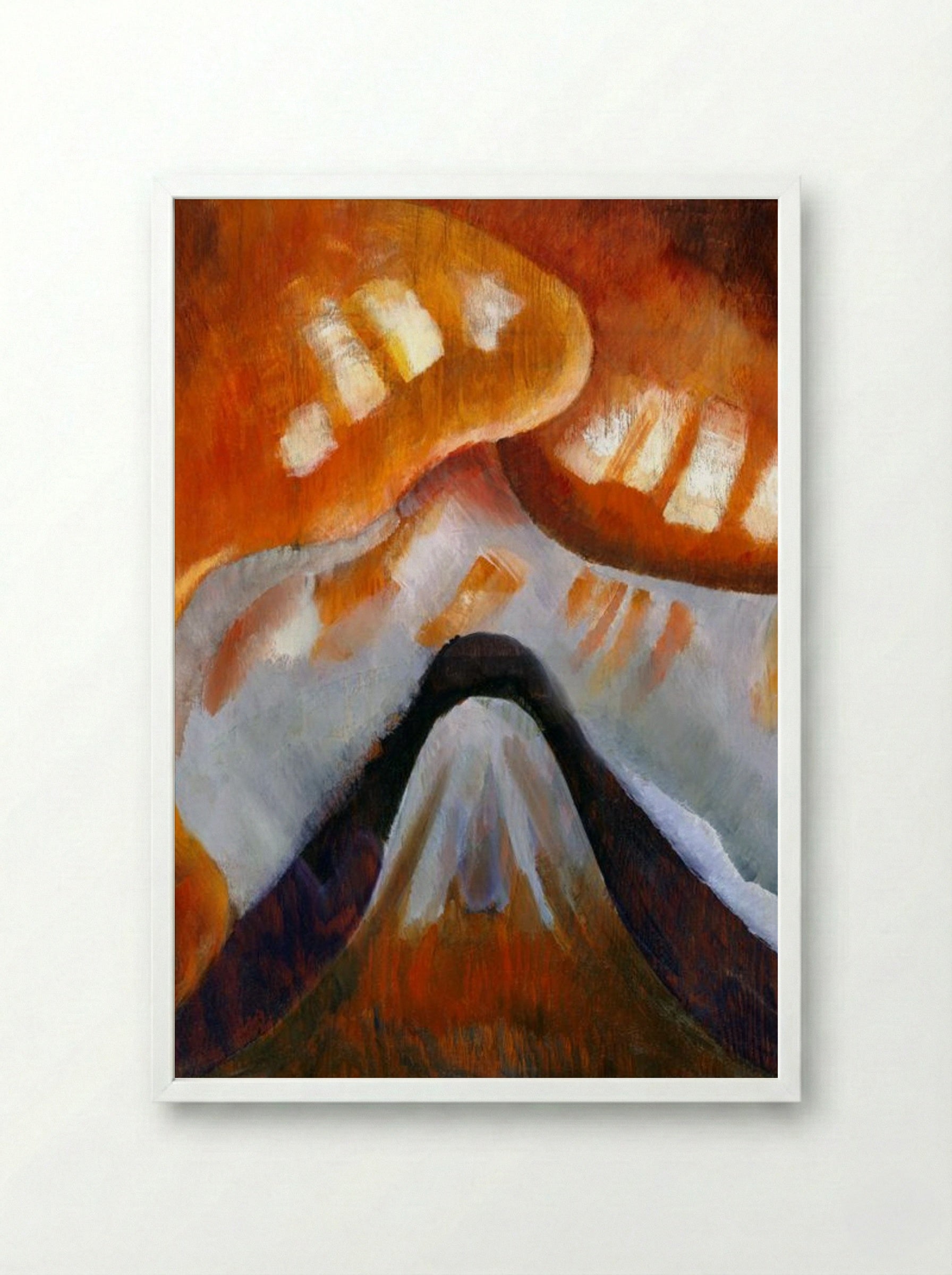 Mountain and Sky - Arthur Dove - Framed Print White