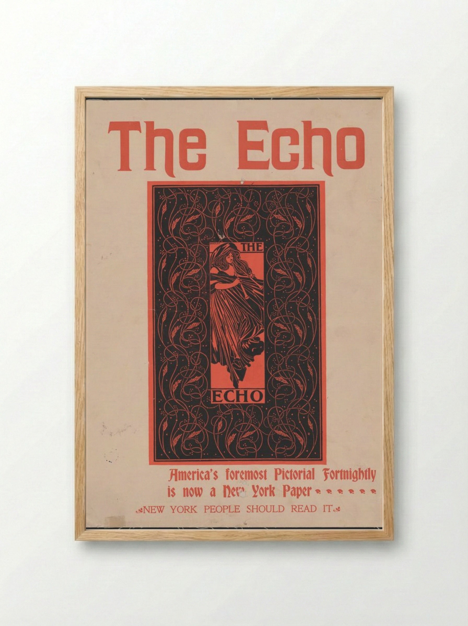 The Echo - America's Foremost Pictorial Fortnightly - Will H. Bradley - Framed Print Wood