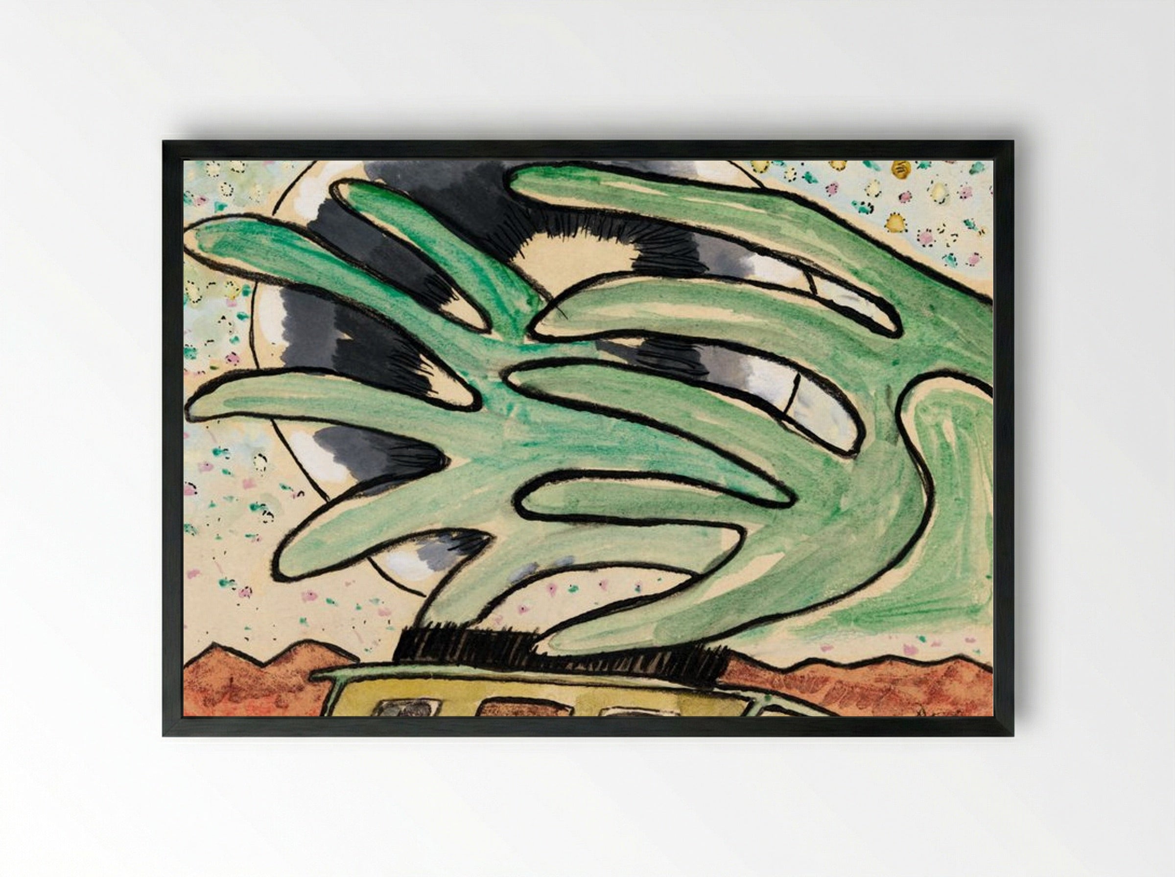 Silver Ball, Barge, and Trees - Arthur Dove - Framed Print Black