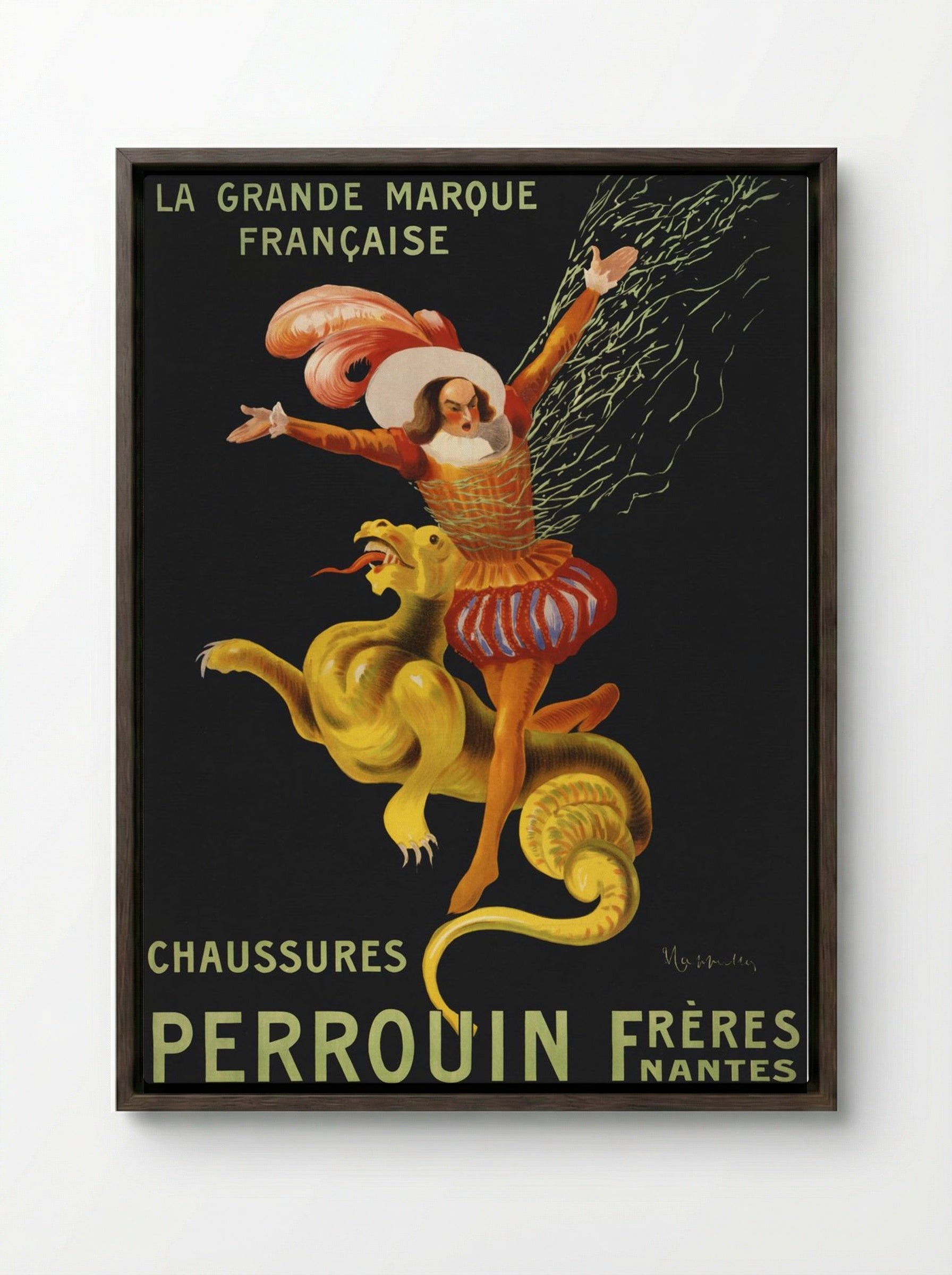 Chaussures Perrouin Frères, Nantes - Leonetto Cappiello - Framed Canvas Dark Wood