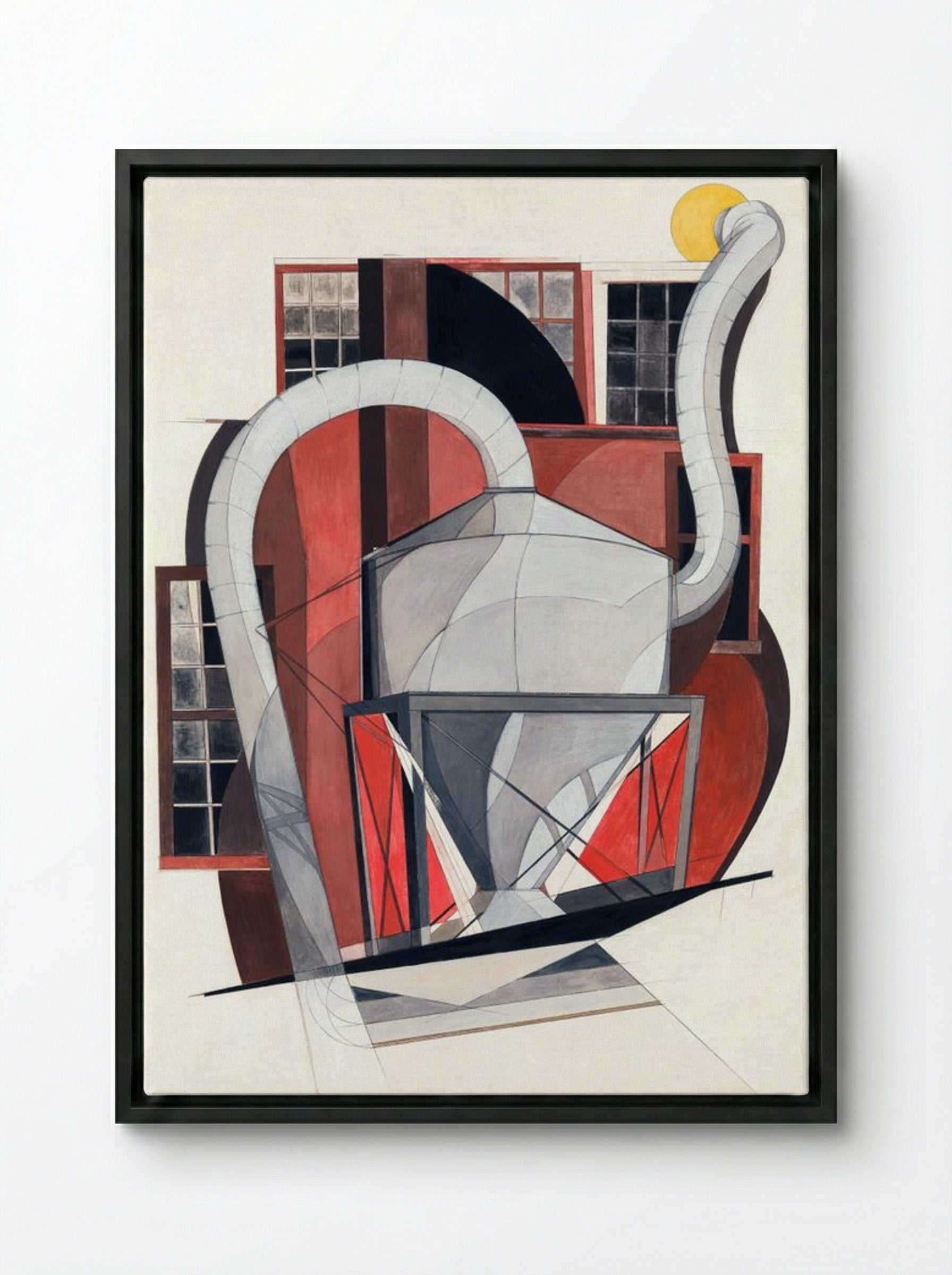 Machinery - Charles Demuth - Framed Canvas Black